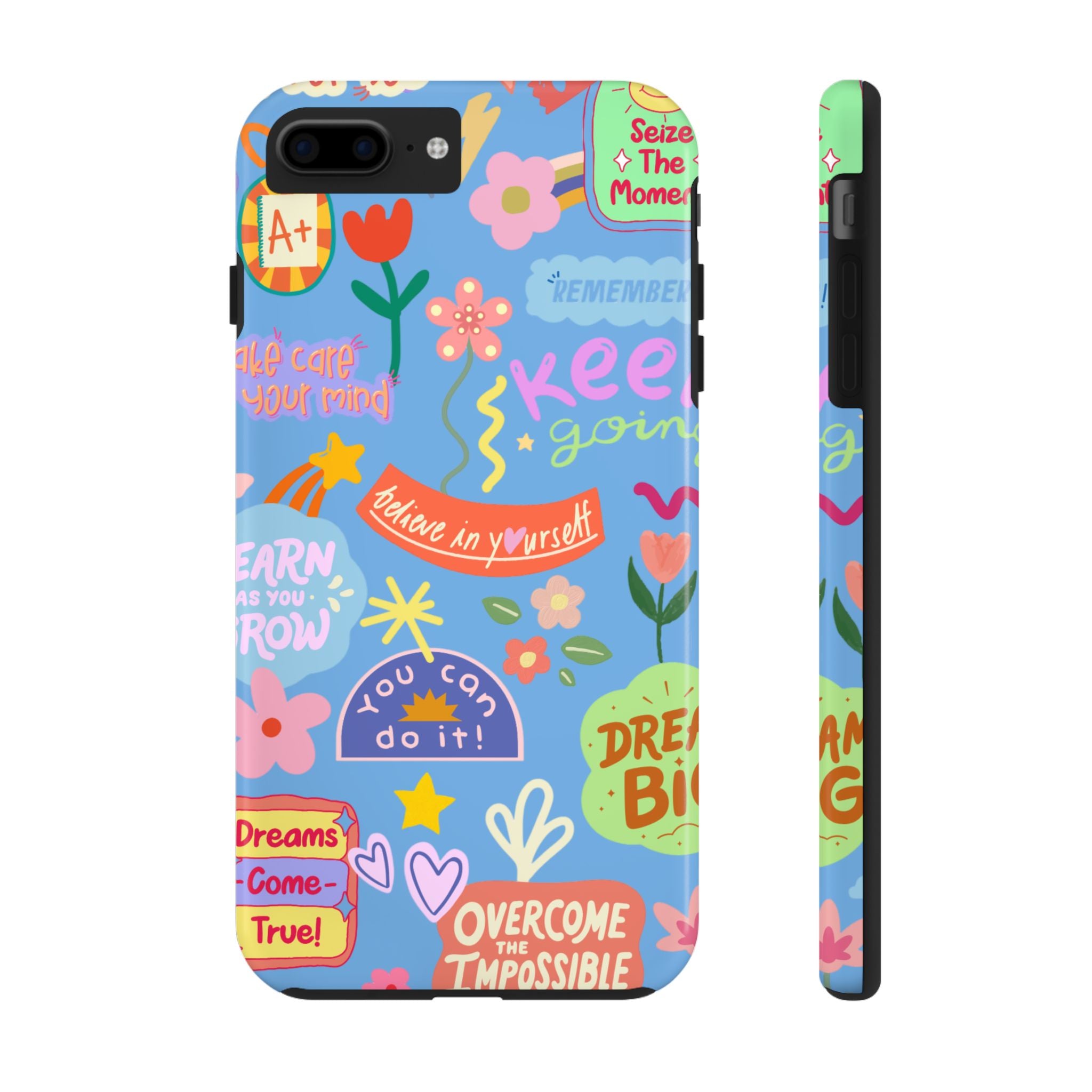 Colorful Inspirational Phone Case, Tough Phone Cover, Motivational Cell Case, Floral Design Phone Accessory, Perfect Gift for Friends, iPhone Samsung Case