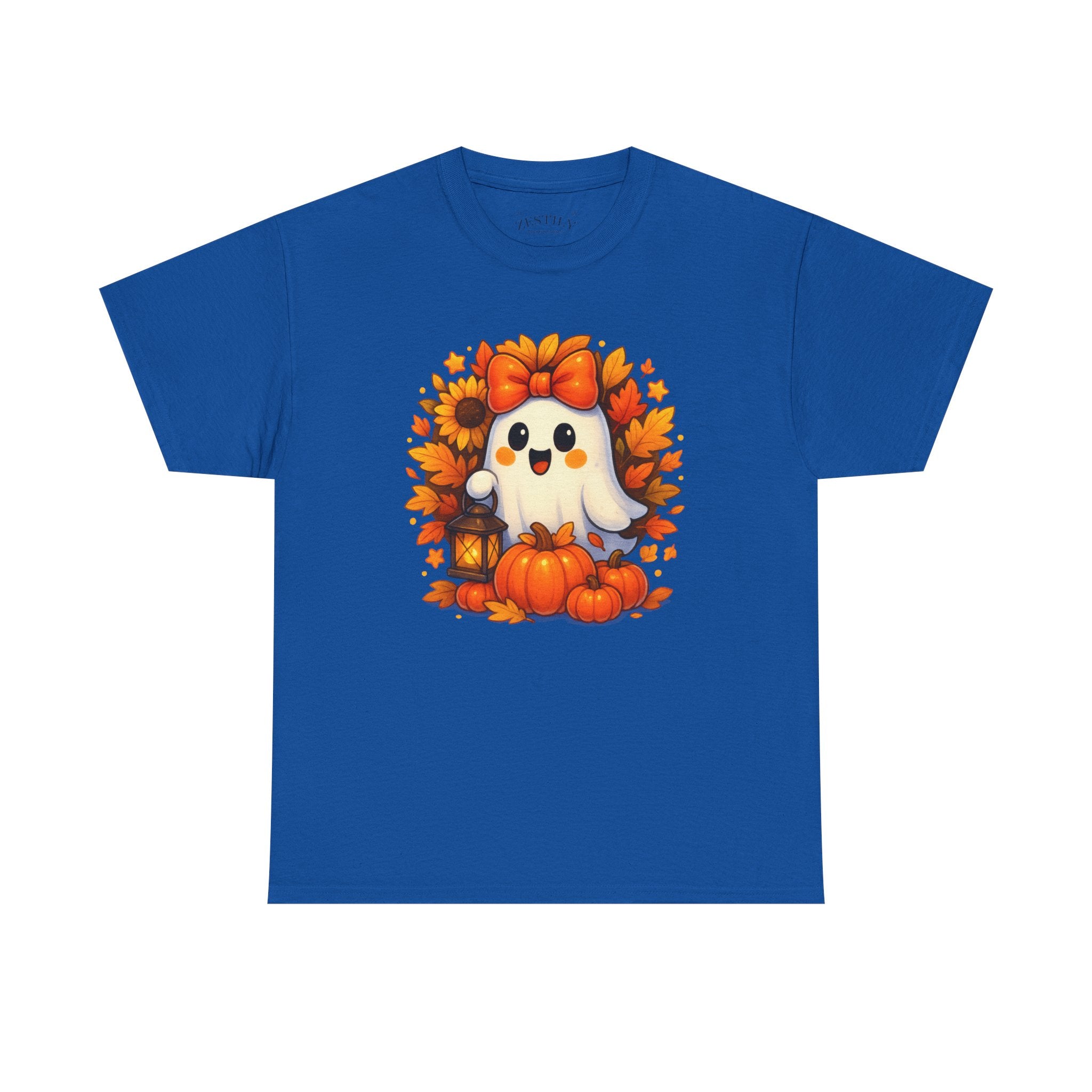 Halloween Ghost Cotton Tee, Fall Festival Shirt, Cute Pumpkin Graphic Tee, Tee for Halloween, Autumn Apparel