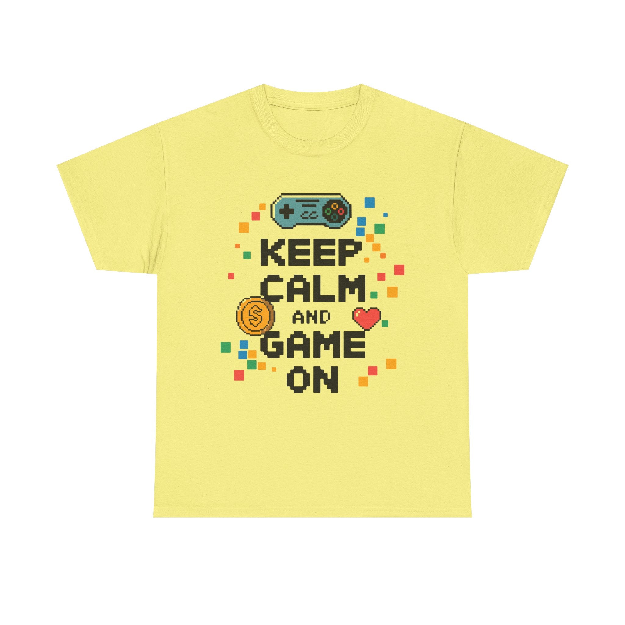 Keep Calm and Game On Heavy Cotton Tee Perfect for Gamers T-Shirt