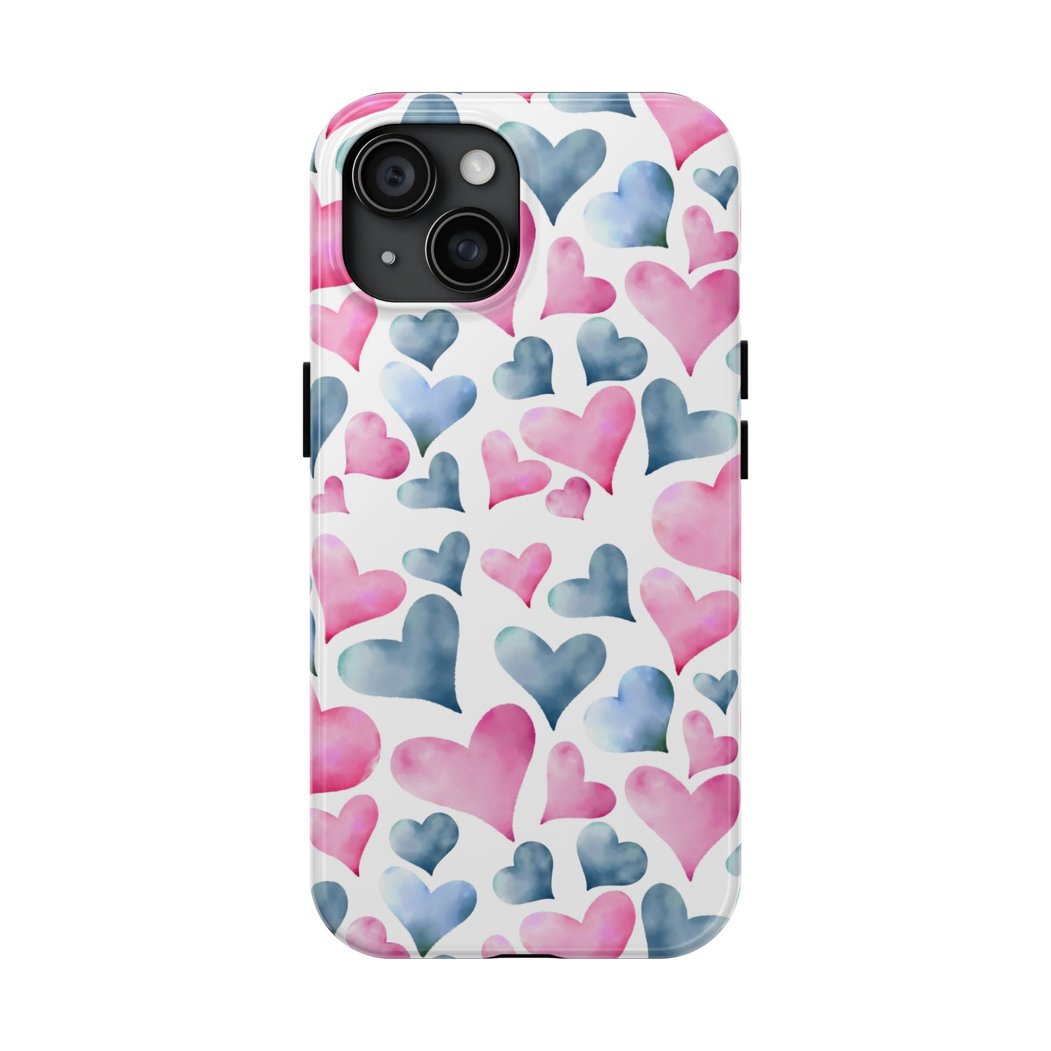 Pink & Blue Hearts Tough Mobile Phone Case