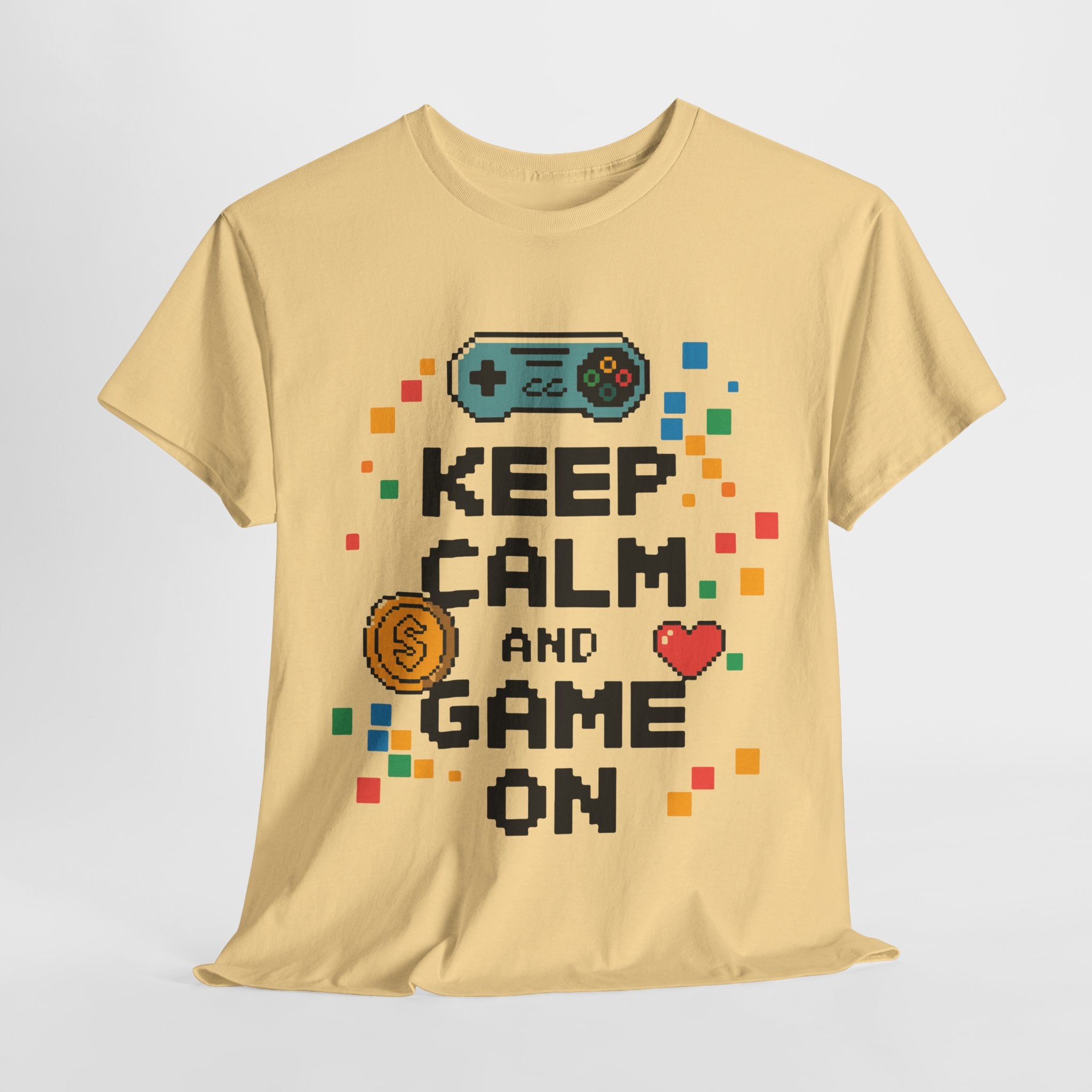 Keep Calm and Game On Heavy Cotton Tee Perfect for Gamers T-Shirt