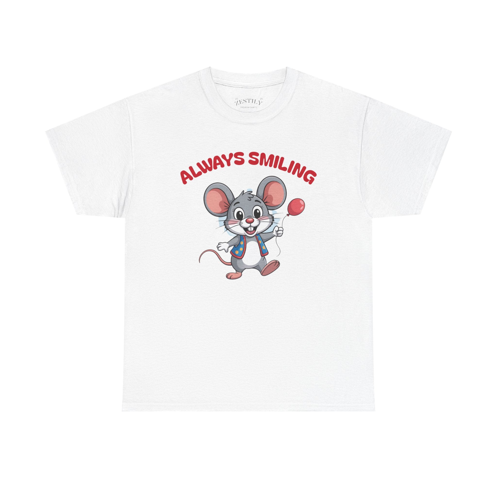 Always Smiling Mouse Tee, Fun Graphic Shirt, Cotton T-Shirt, Cute Gift for Adults, Perfect for Birthdays, Parties