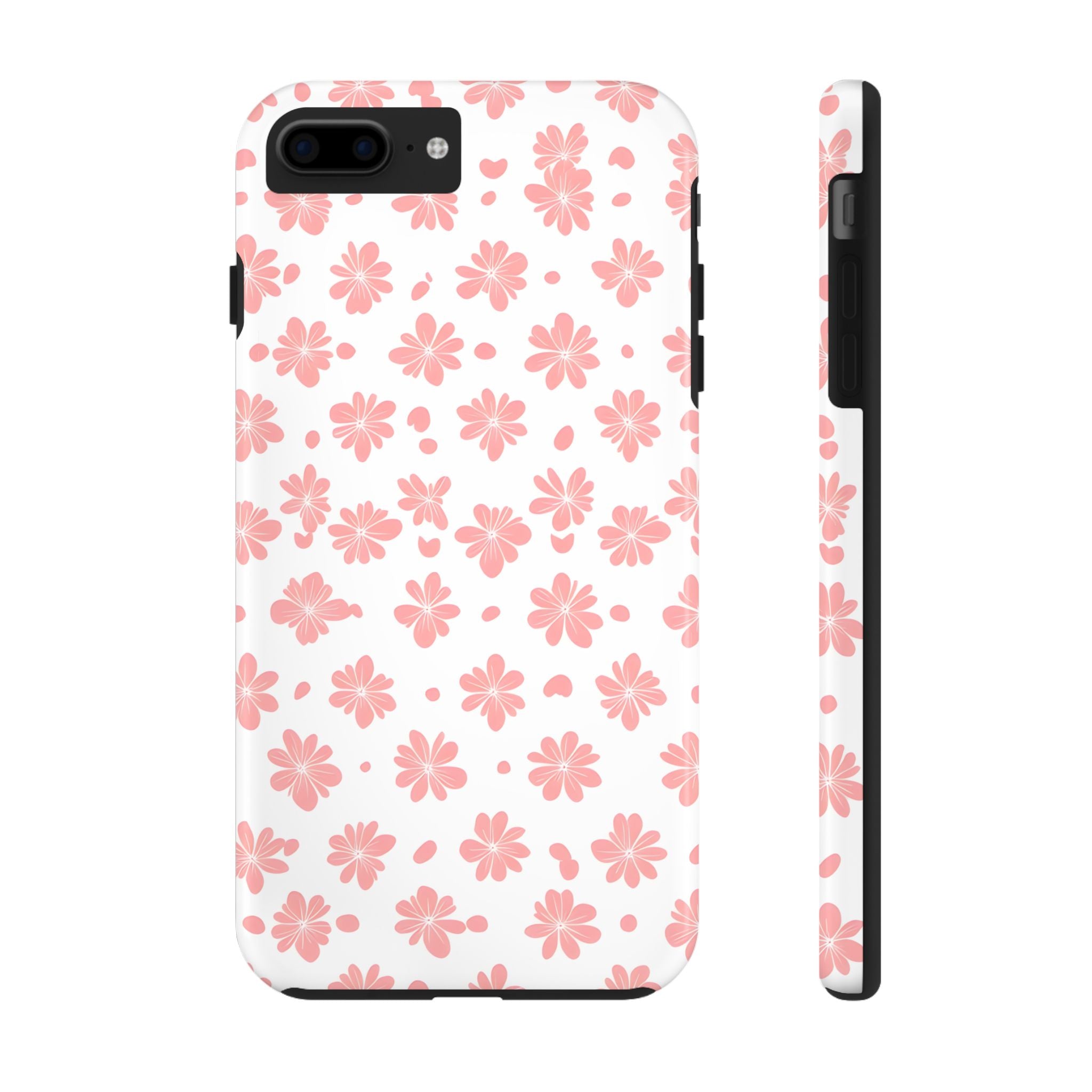 Pink Floral Tough iPhone Samsung Case Stylish Protection, Durable Cover for Everyday Use, Gift for Flower Lovers, Trendy Tech Accessory