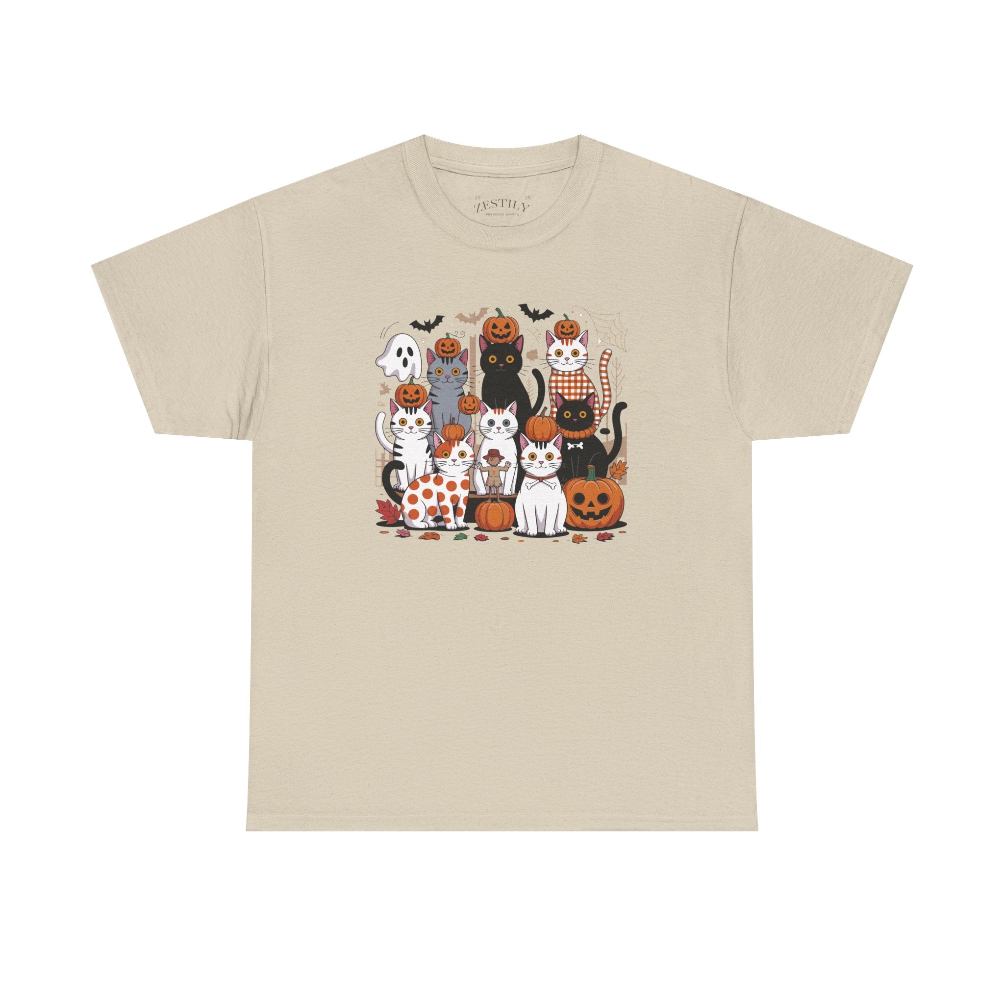 Halloween Cat Tee, Spooky Cat T-Shirt, Halloween Shirt, Cute Cat Graphic Tee, Fall Style Top, Pet Lover Gift