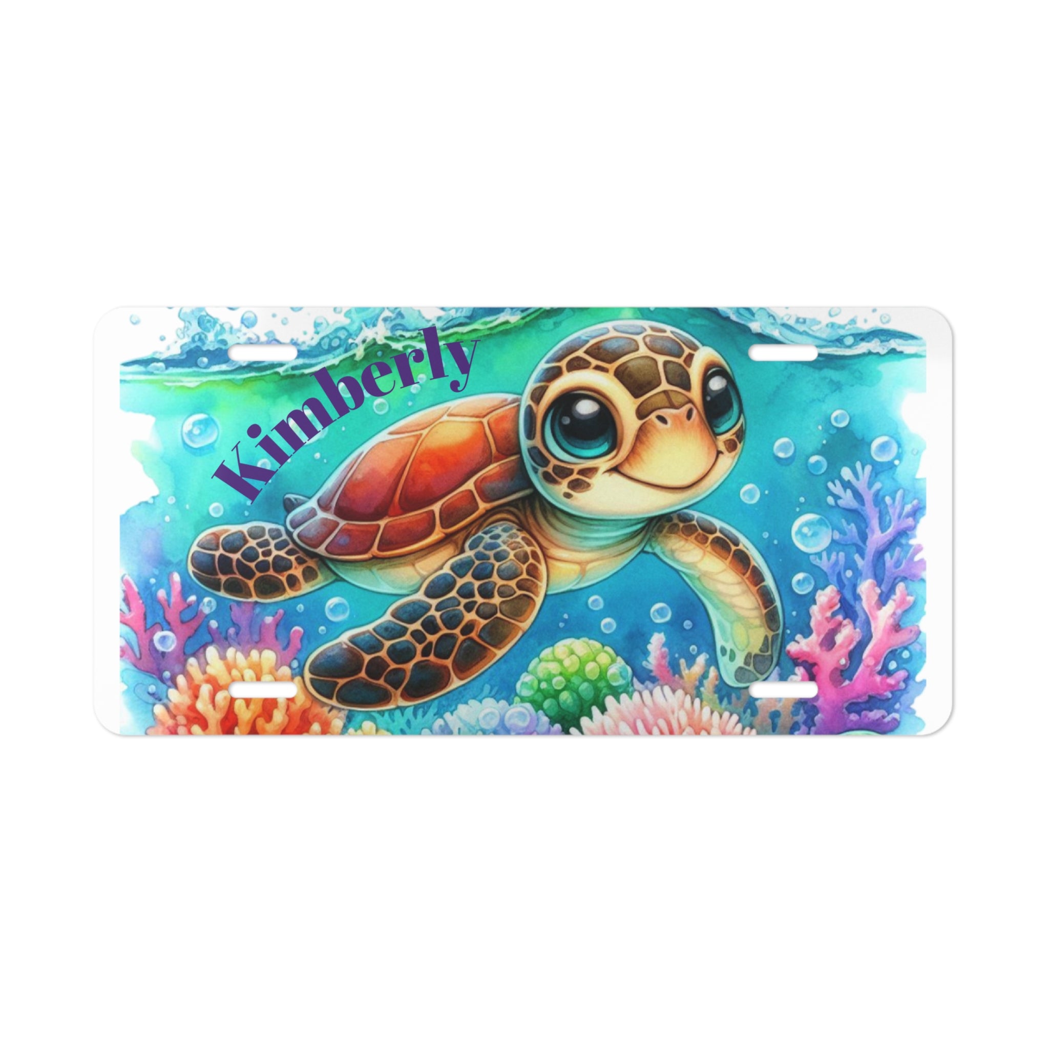 Personalized Vanity Plate, Custom Car Tag, Turtle License Plate, Unique Decorative Plate for Cars, Beach Lover Gifts, Cute Name Plate