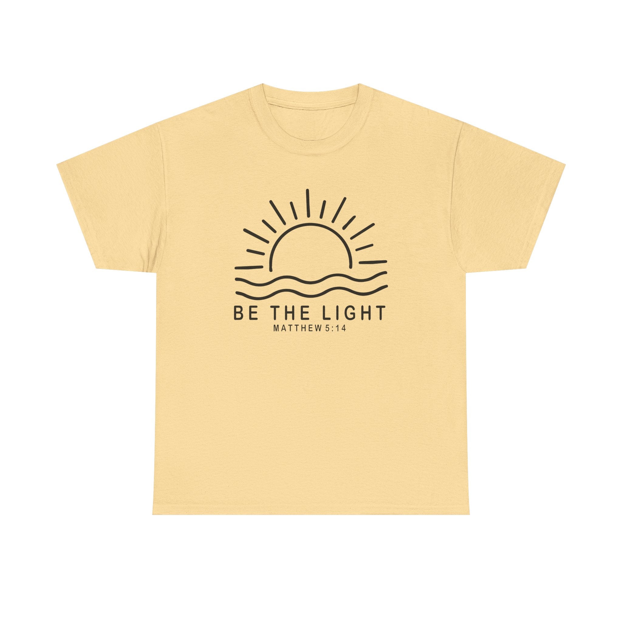 Inspirational Christian Heavy Cotton Tee "Be The Light" Matthew 5:14 T-Shirt