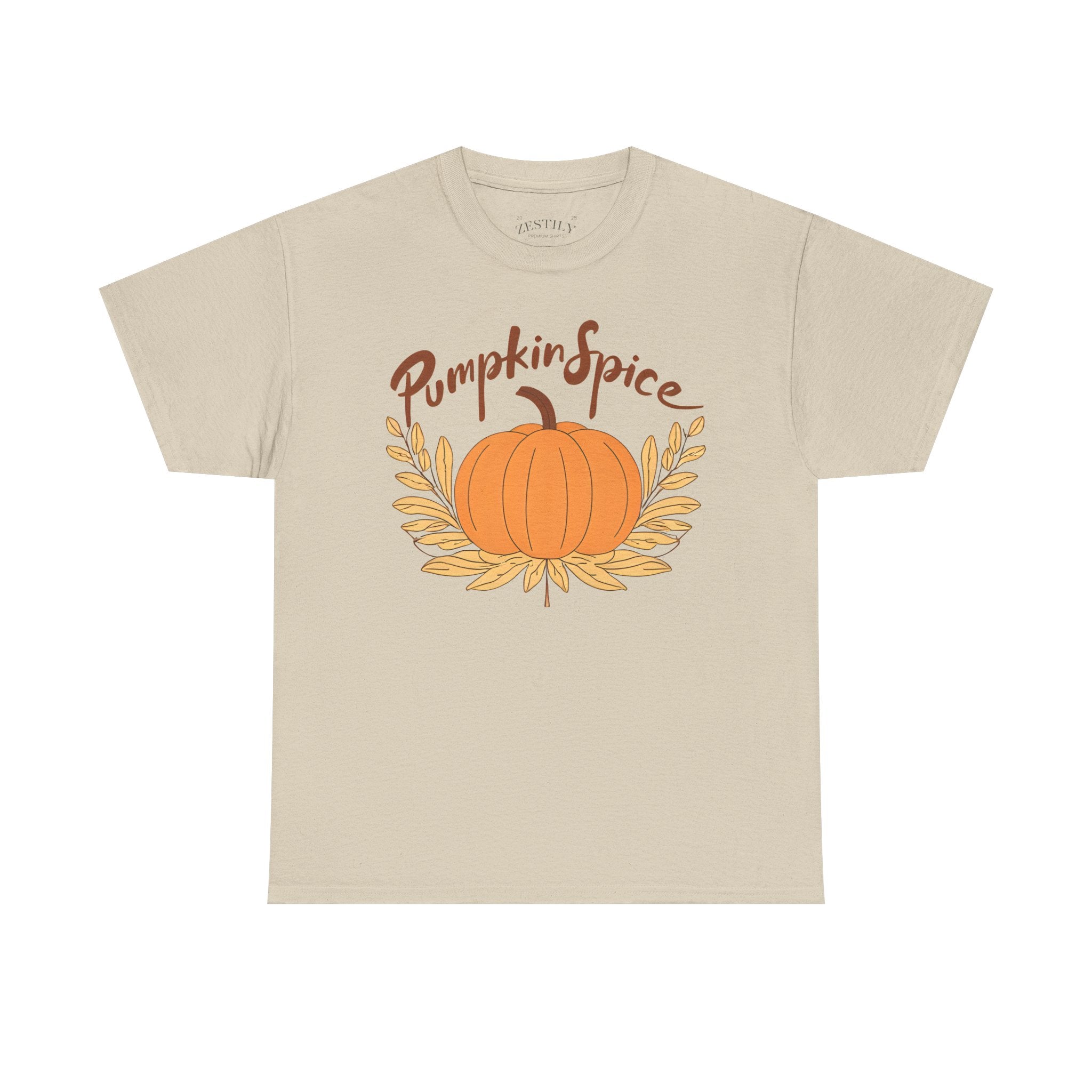 Pumpkin Spice Heavy Cotton Tee, Fall Fashion, Cozy T-Shirt, Autumn Vibe, Seasonal Style, Halloween Gatherings, Thanksgiving Apparel
