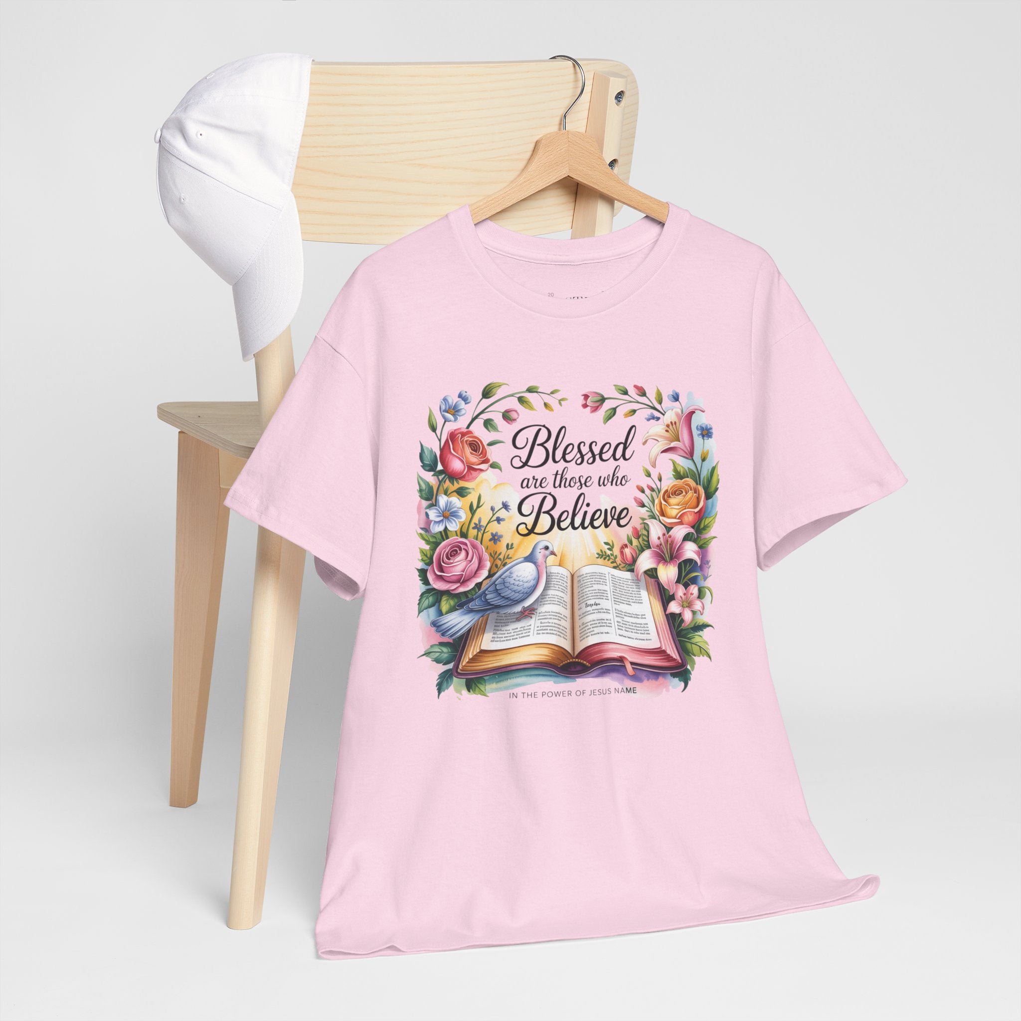 Blessed Heavy Cotton Tee | Inspirational Shirt for Believers, Faith-Based Gift, Christian Apparel, Uplifting T-Shirt