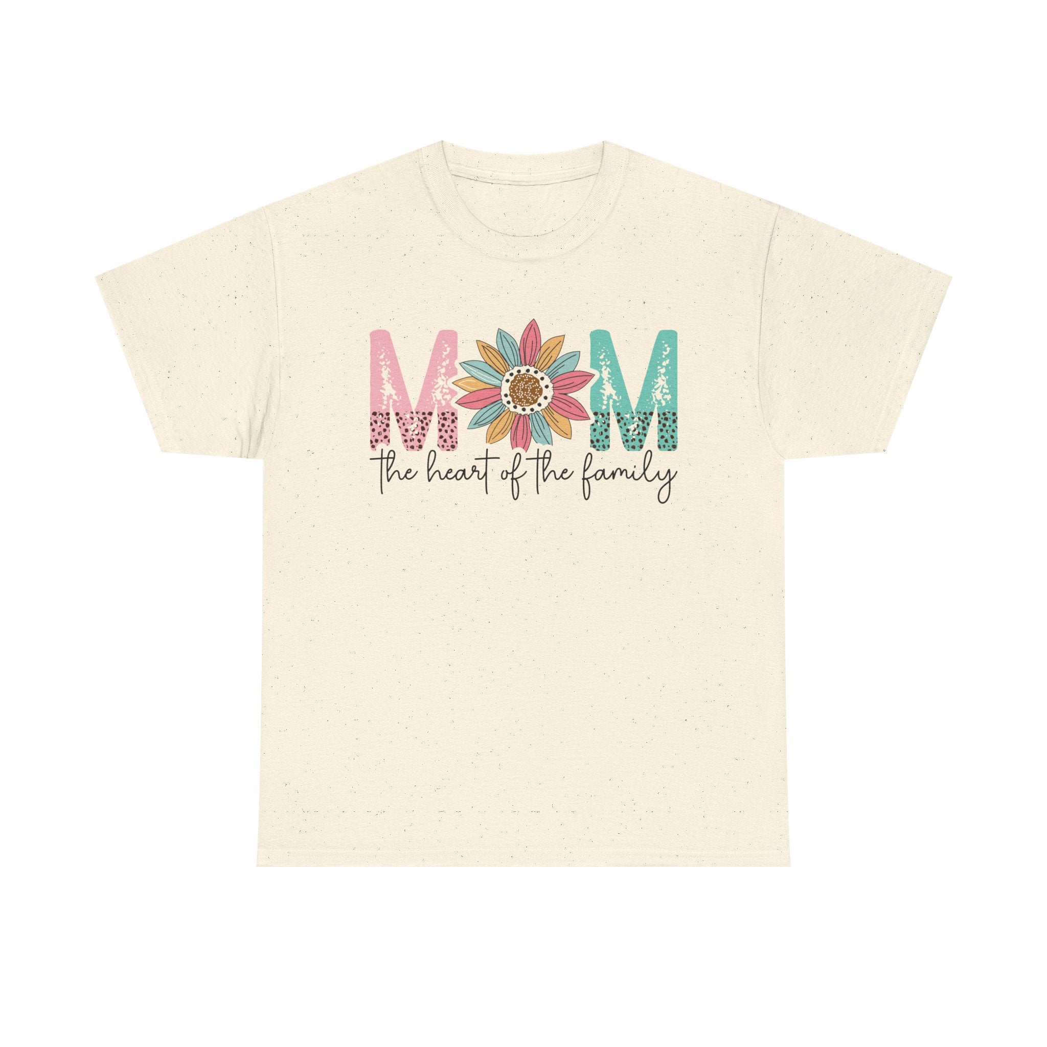 Mom Heart of the Family Heavy Cotton Tee Mother's Day T-Shirt