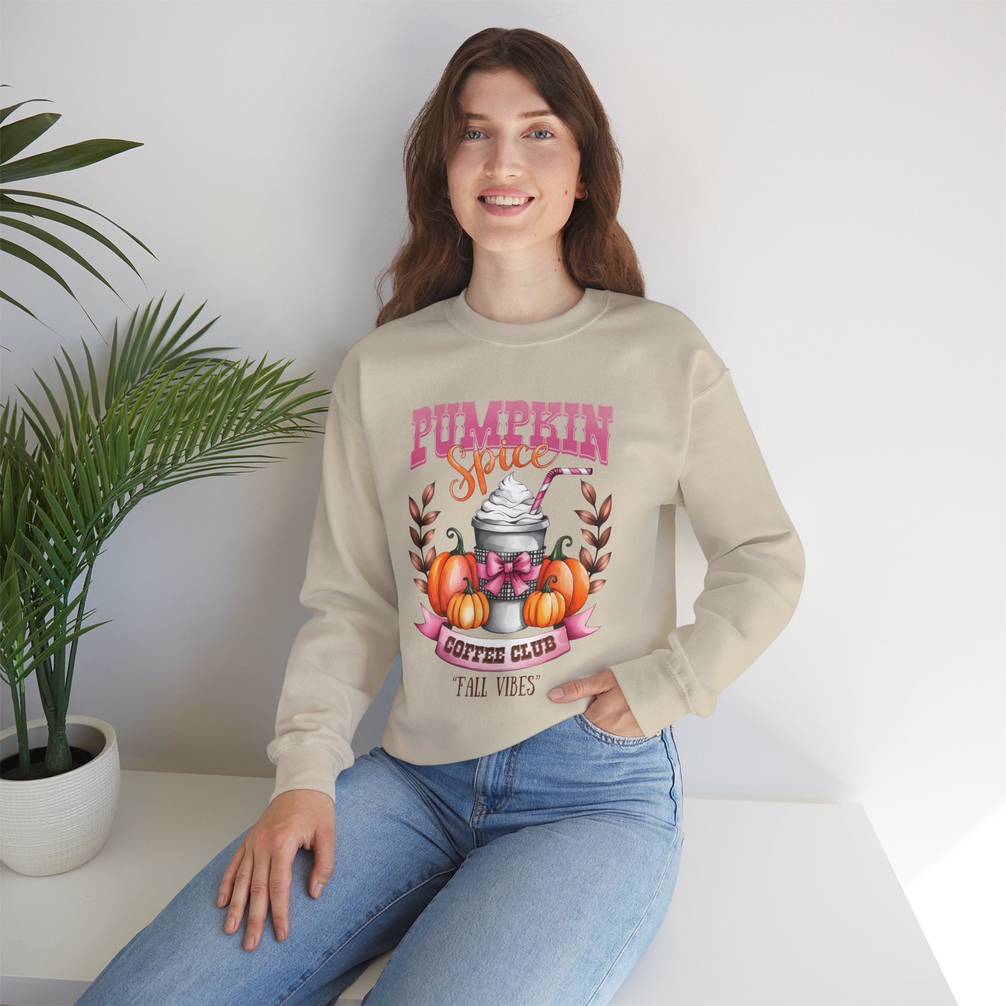 Cozy Fall Vibes Sweatshirt | Pumpkin Spice Coffee Club | Cute Autumn Apparel, Gifts for Coffee Lovers, Seasonal Fashion, Fall Celebrations