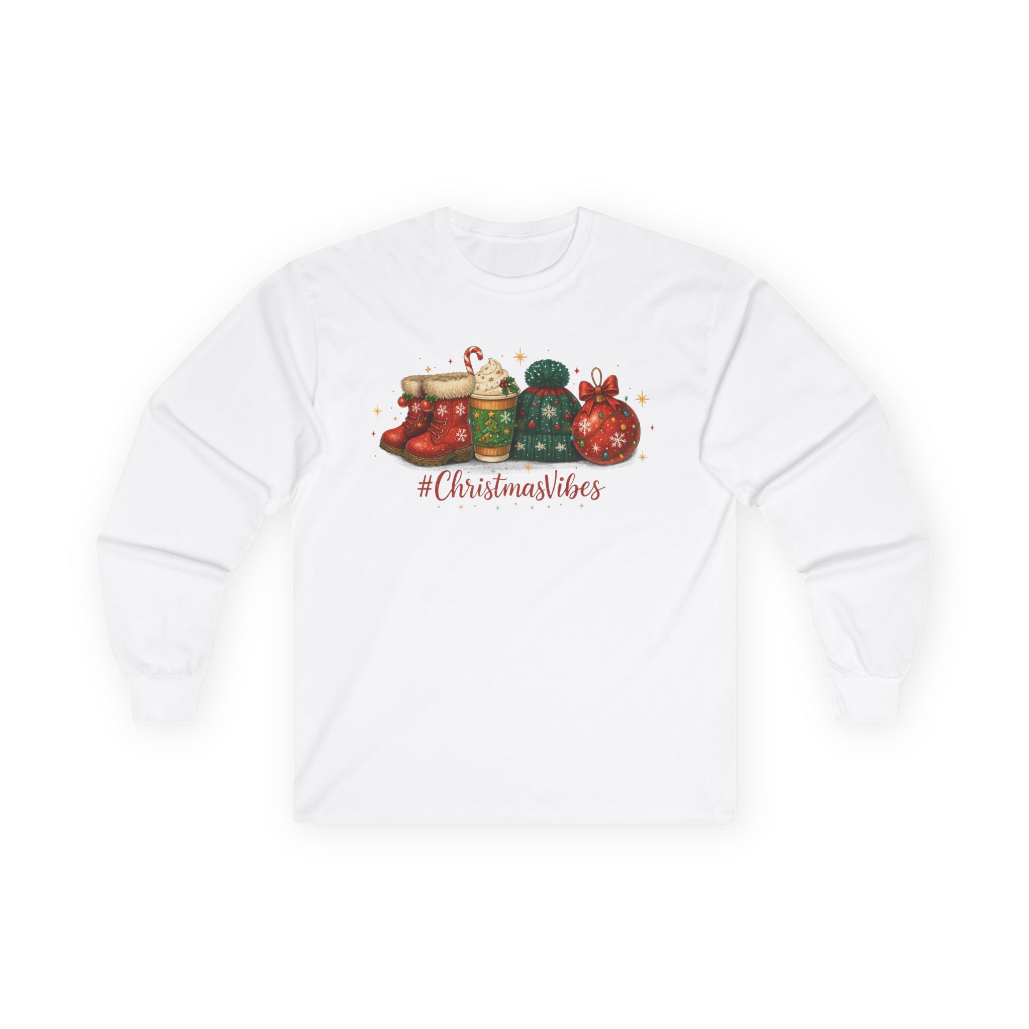 Christmas Long Sleeve Tee | #ChristmasVibes, Holiday Gift, Cotton Shirt, Festive Fashion, Cozy Wear