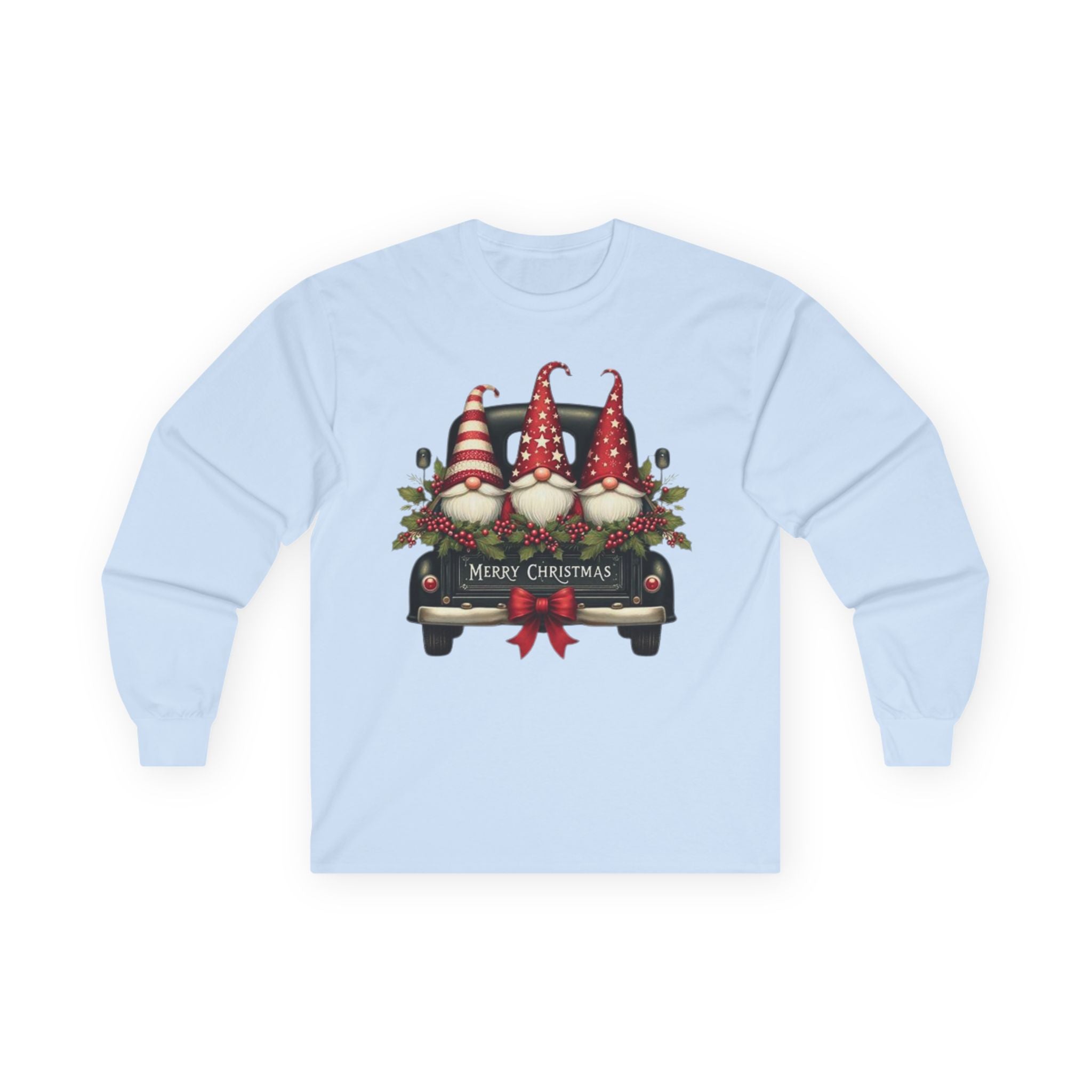 Long Sleeve Tee - Merry Christmas Gnome Design | Festive Holiday Apparel, Winter Wardrobe, Christmas Gifts, Cozy Style