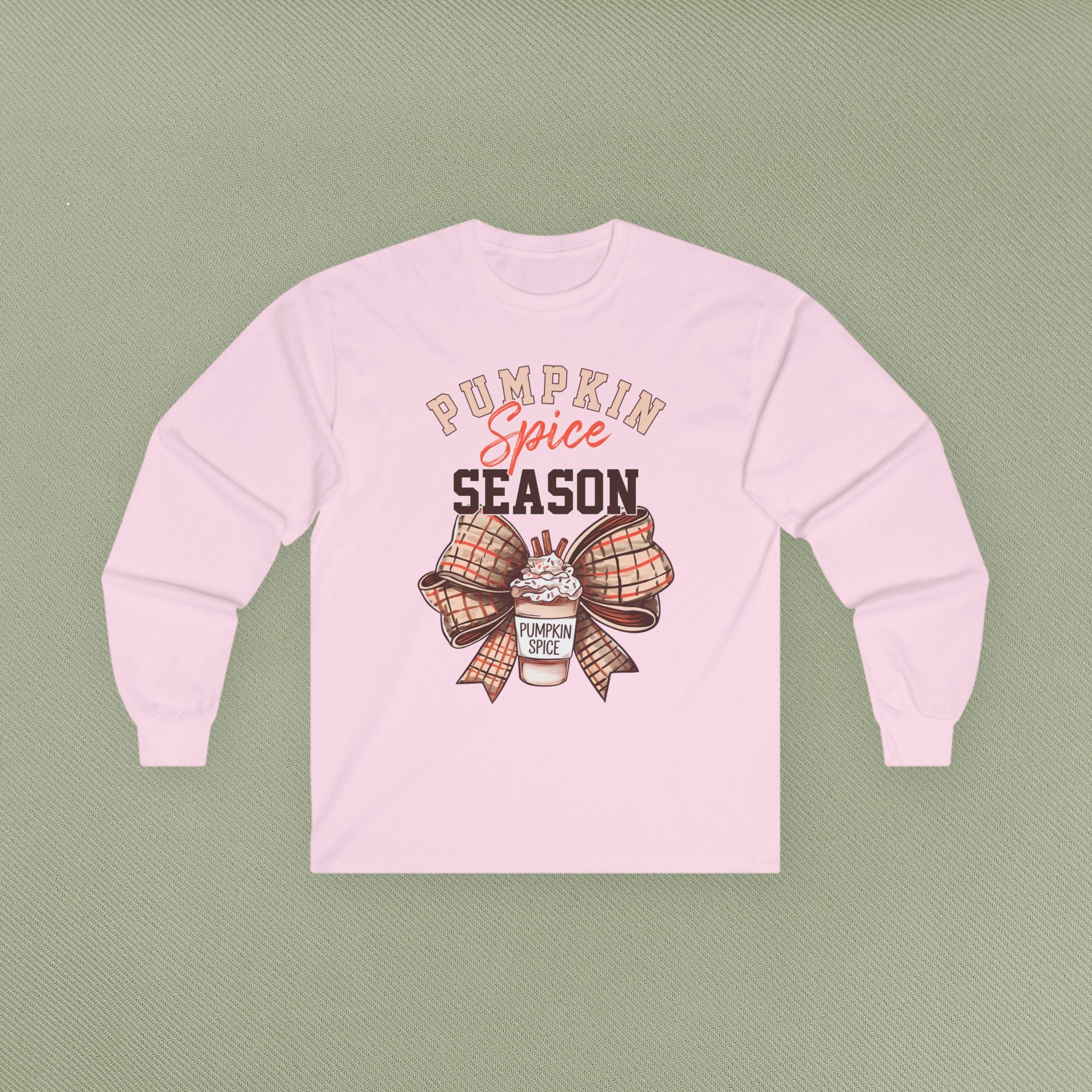 Pumpkin Spice Long Sleeve Tee - Fall Fashion, Cozy Casual Wear, Autumn Inspired Apparel, Perfect for Thanksgiving, Gift for Coffee Lovers