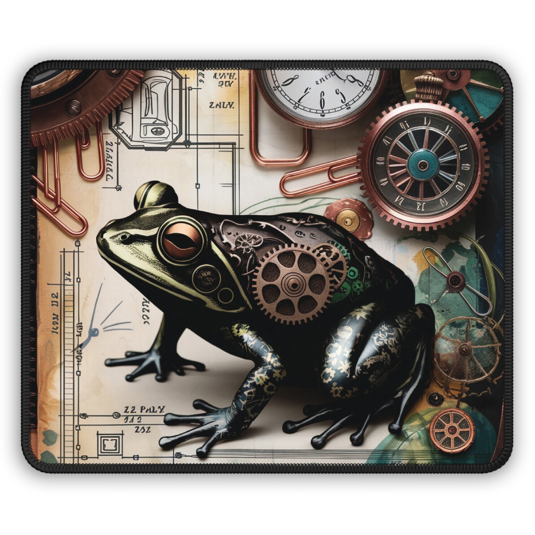 Steampunk Frog Gaming Mouse Pad Unique Design for Gamers & Creators