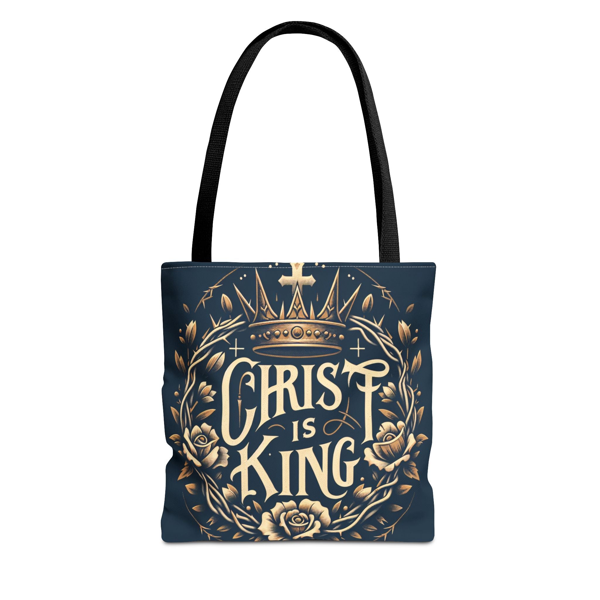 Christ is King Tote Bag, Inspirational Tote, Christian Gift, Floral Design Bag, Religious Accessories, Everyday Tote