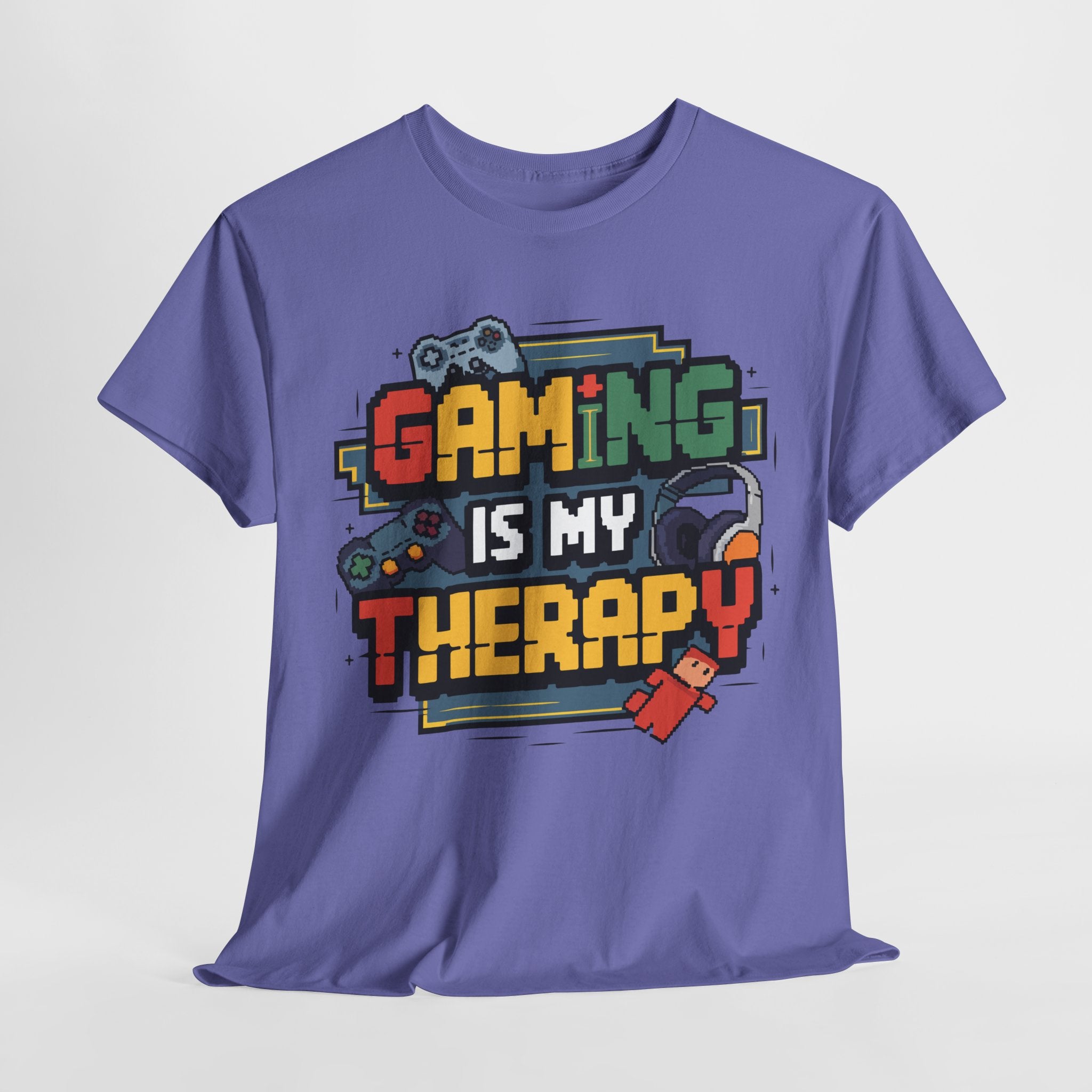 Gaming Is My Therapy Heavy Cotton Tee Perfect Gift for Gamers T-Shirt