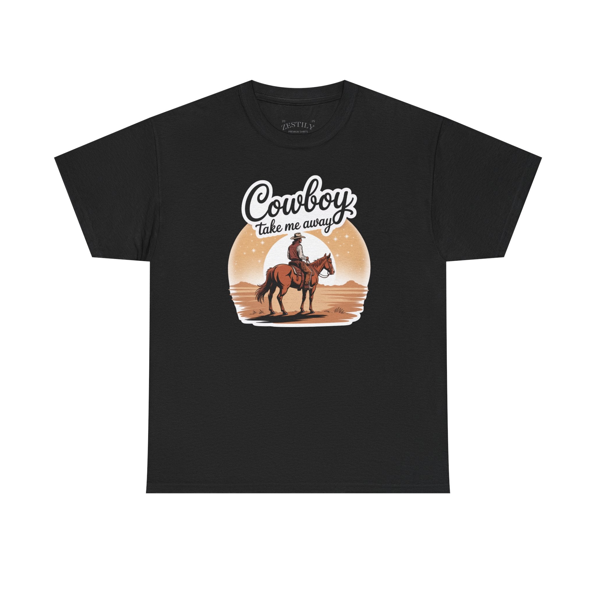 Cowboy Take Me Away Tee, Western T-Shirt, Casual Wear, Gift for Cowboy Lovers, Rodeo Apparel, Cowgirl Fashion