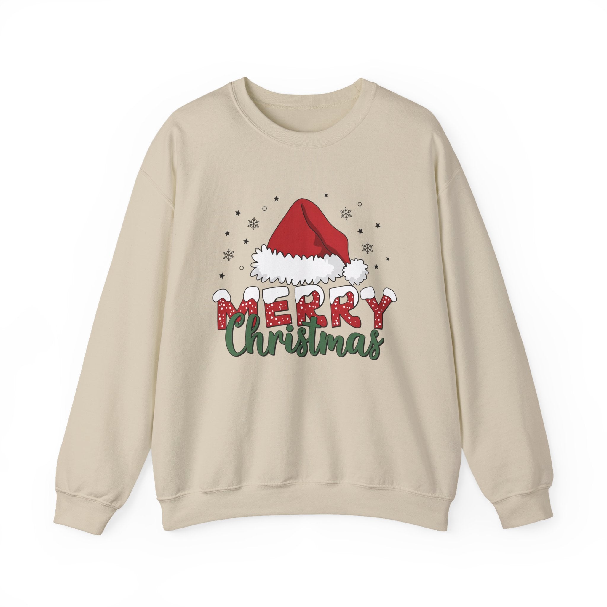 Festive Merry Christmas Crewneck Sweatshirt, Holiday Gift, Sweater, Christmas Apparel, Winter Fashion, Cozy Sweatshirt