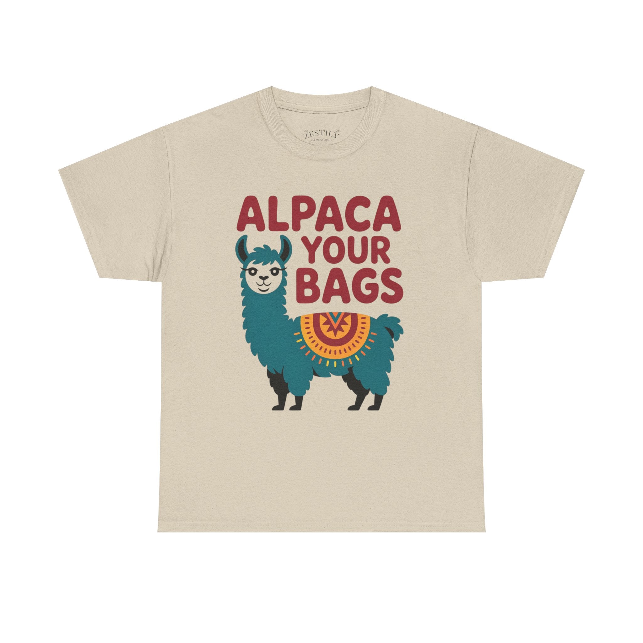 Llama-Themed Heavy Cotton Tee - Fun Alpaca Shirt, Cute Animal Gift, Funny Graphic Tee, Unique Apparel, Casual Everyday Wear