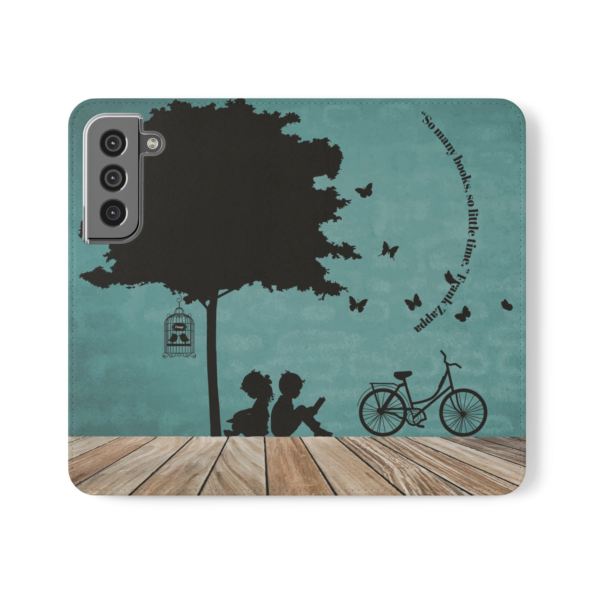 Charming Frank Zappa Quote Flip Case for iPhone Samsung, Stylish Book Lovers Phone Wallet, Nature-Inspired Design, Eco-Friendly Gift for Nature & Book Lovers