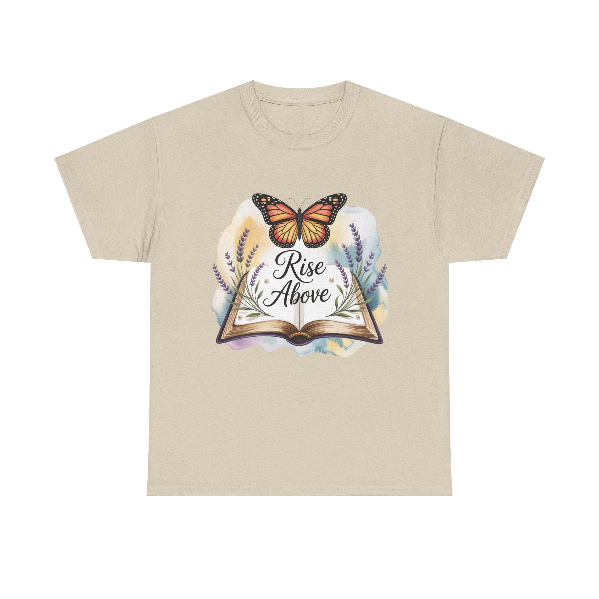 Rise Above Inspirational Tee, Motivational Gift Shirt, Butterfly Graphic Tee, Cotton Tee, Perfect for Christian Faith