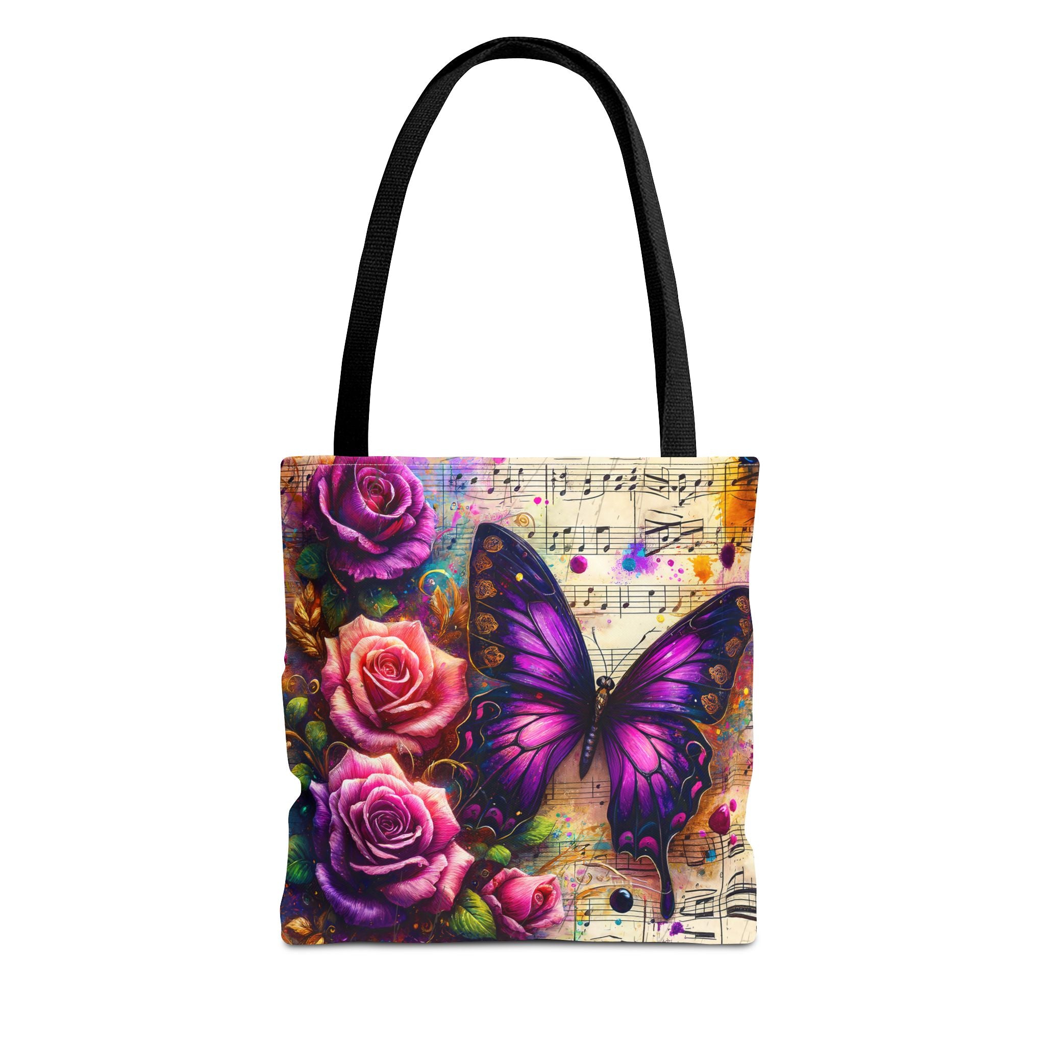 Roses & Butterfly Music Tote Bag