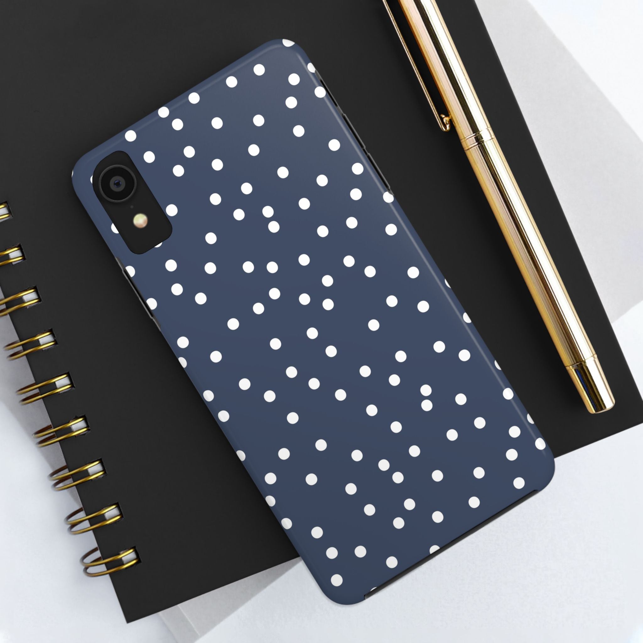 Blue and White Polka Dot Tough Mobile Phone Case