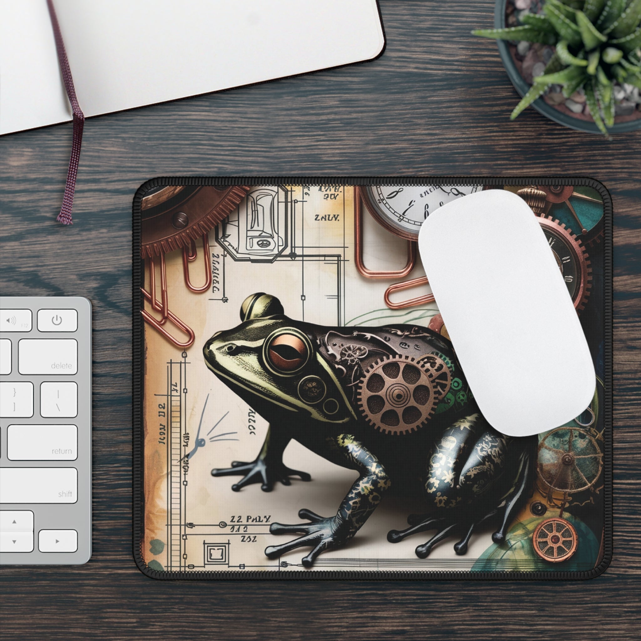 Steampunk Frog Gaming Mouse Pad Unique Design for Gamers & Creators
