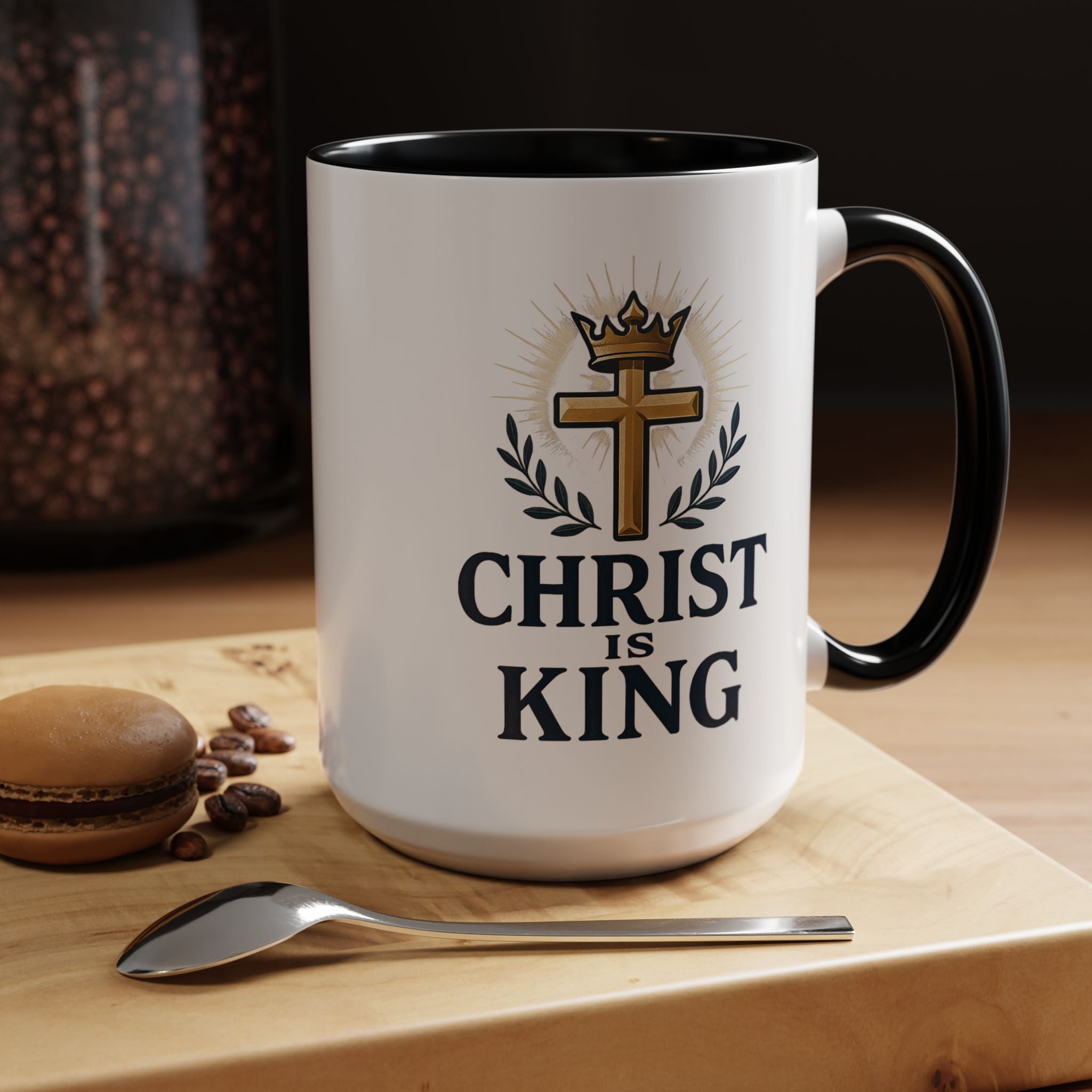 Religious Accent Coffee Mug - "Christ is King" - Inspirational Gift for Believers, Perfect for Holidays, Prayer, Home Decor, Church Events