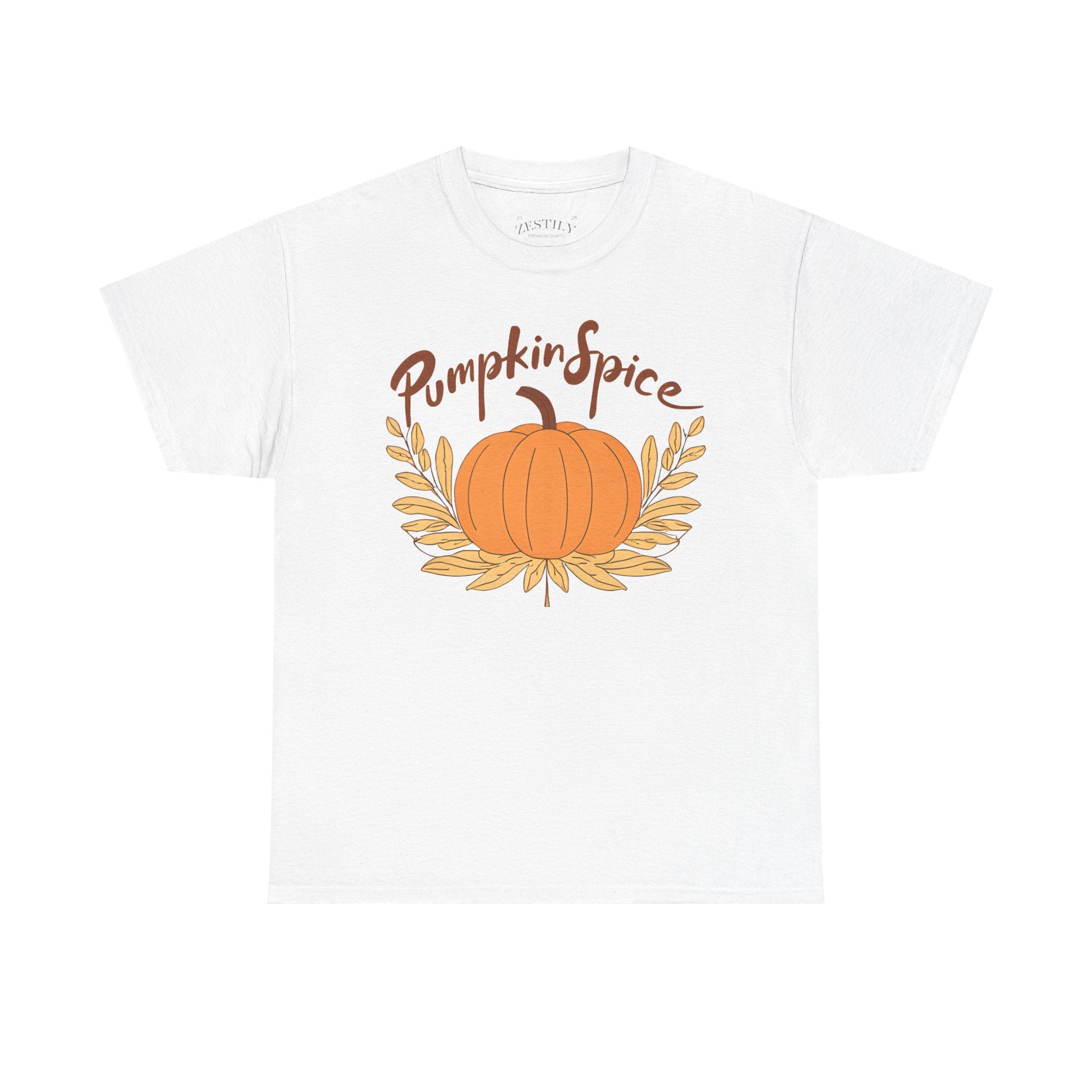 Pumpkin Spice Heavy Cotton Tee, Fall Fashion, Cozy T-Shirt, Autumn Vibe, Seasonal Style, Halloween Gatherings, Thanksgiving Apparel