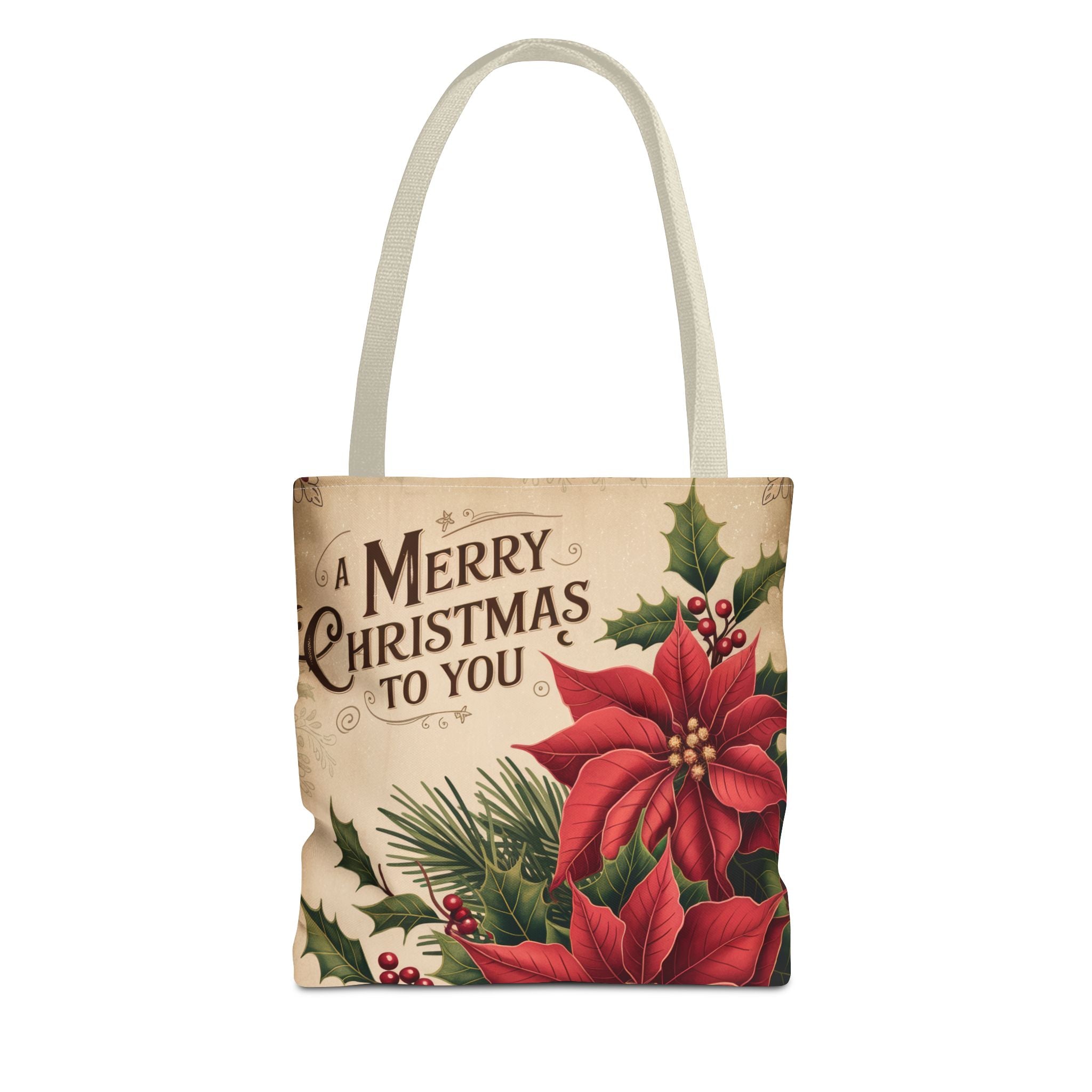 A Merry Christmas To You Poinsettia Carryall Tote Bag