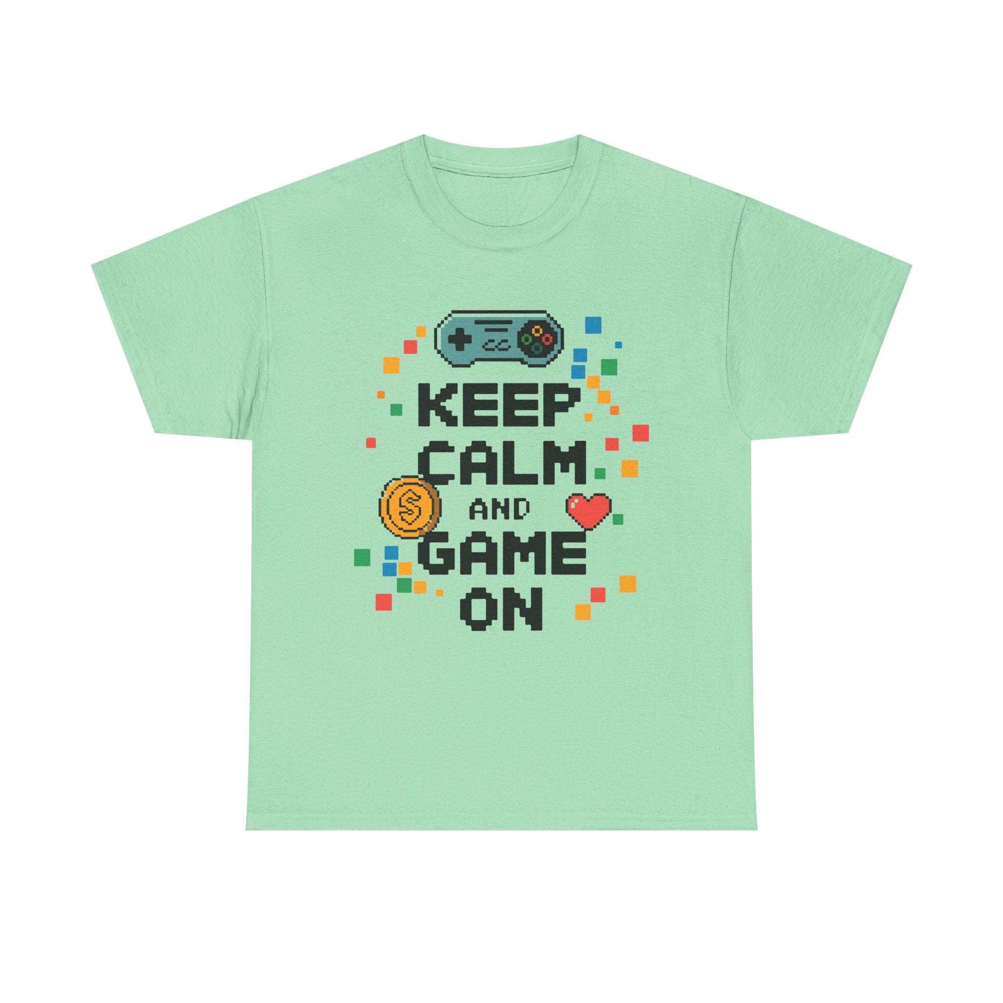 Keep Calm and Game On Heavy Cotton Tee Perfect for Gamers T-Shirt