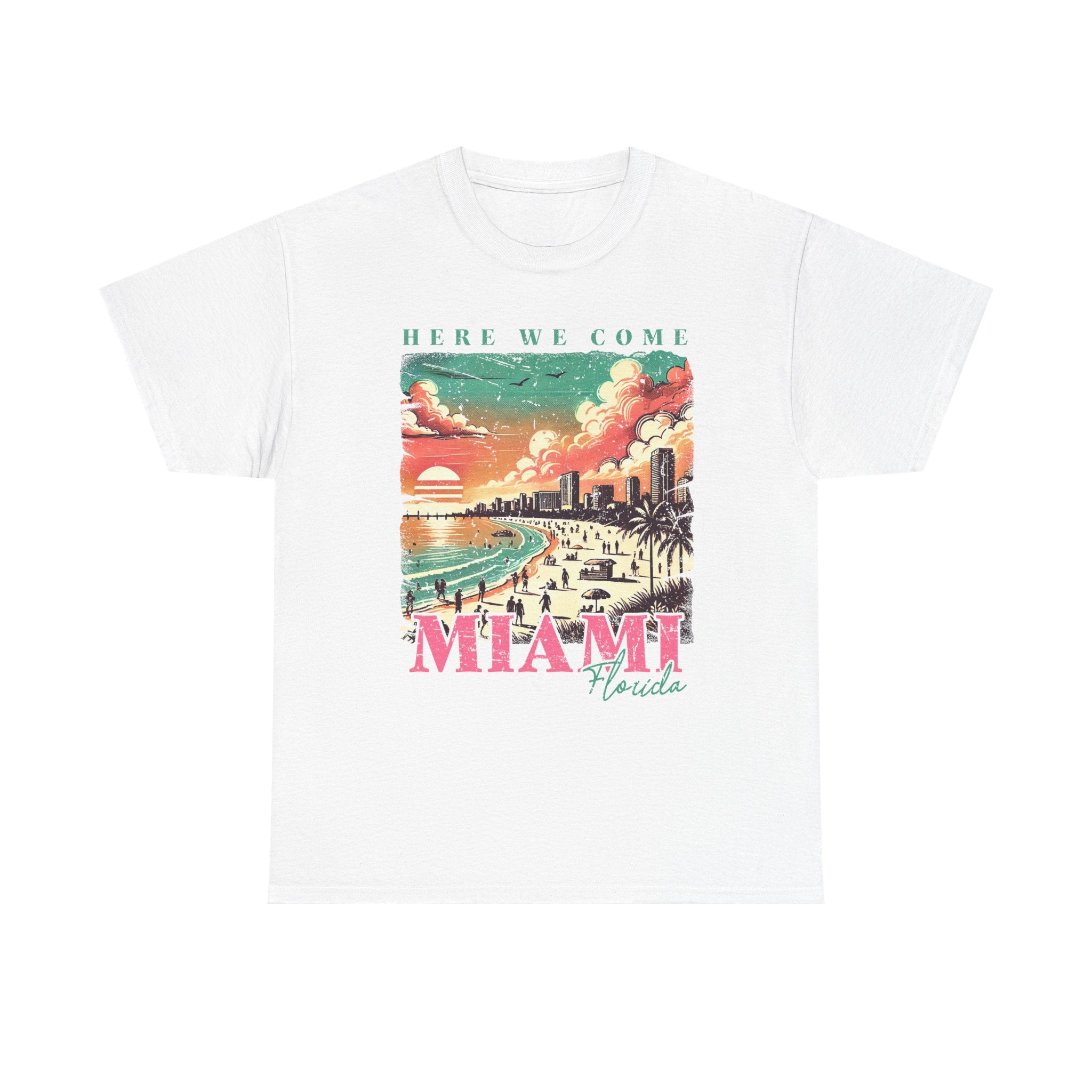 Miami Beach Vibes Cotton Tee, Summer Shirt, Vacation Apparel, Travel Gift, Beachwear