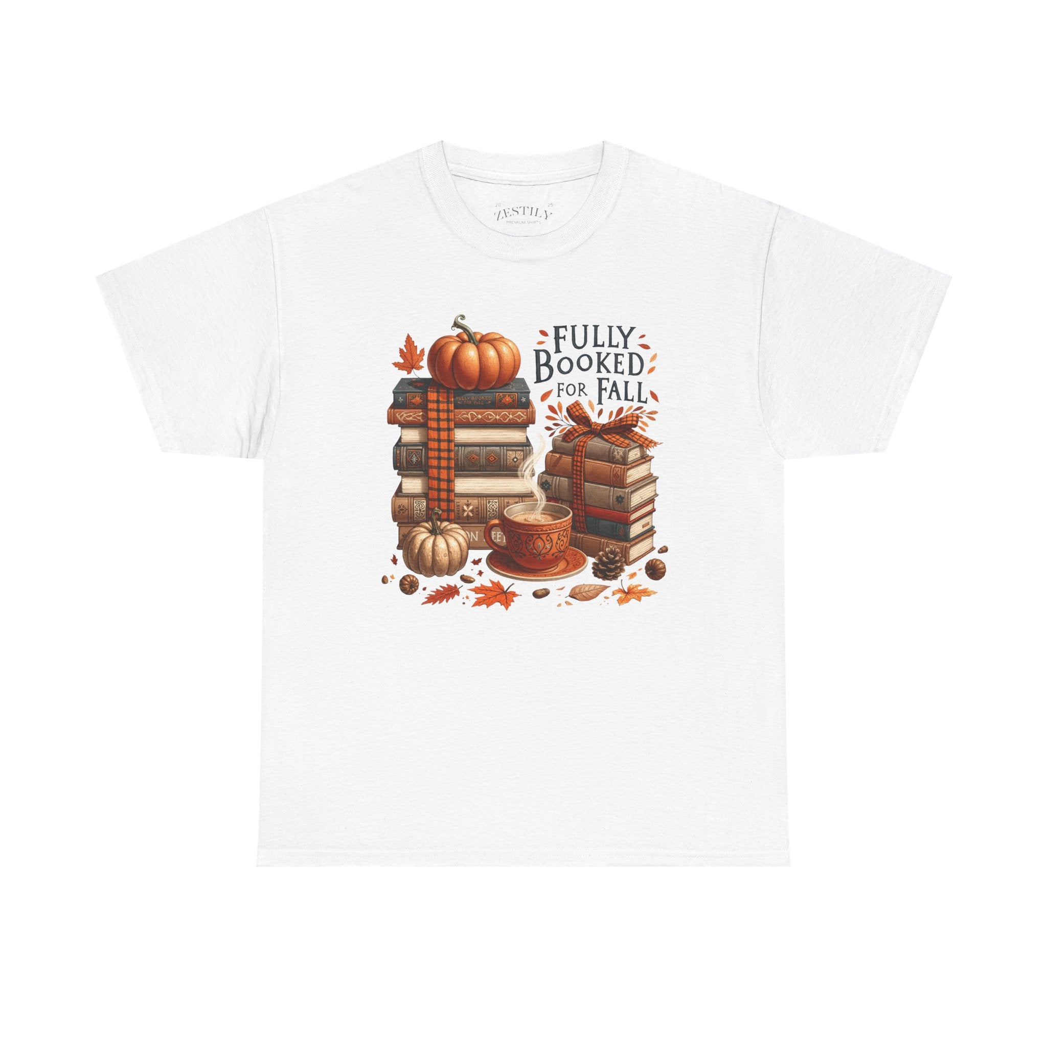 Cozy Autumn Book Lover Tee, Fully Booked for Fall Shirt, Fall Fashion, Gift for Bookworms, Thanksgiving Apparel, Reading T-Shirt
