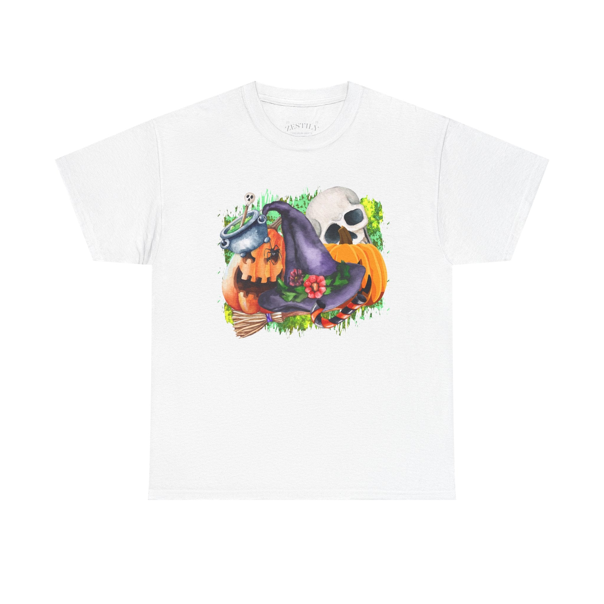 Halloween Graphic Tee, Heavy Cotton Tee, Spooky T-Shirt, Autumn Fashion, Fall Celebration Wear, Perfect for Halloween Parties