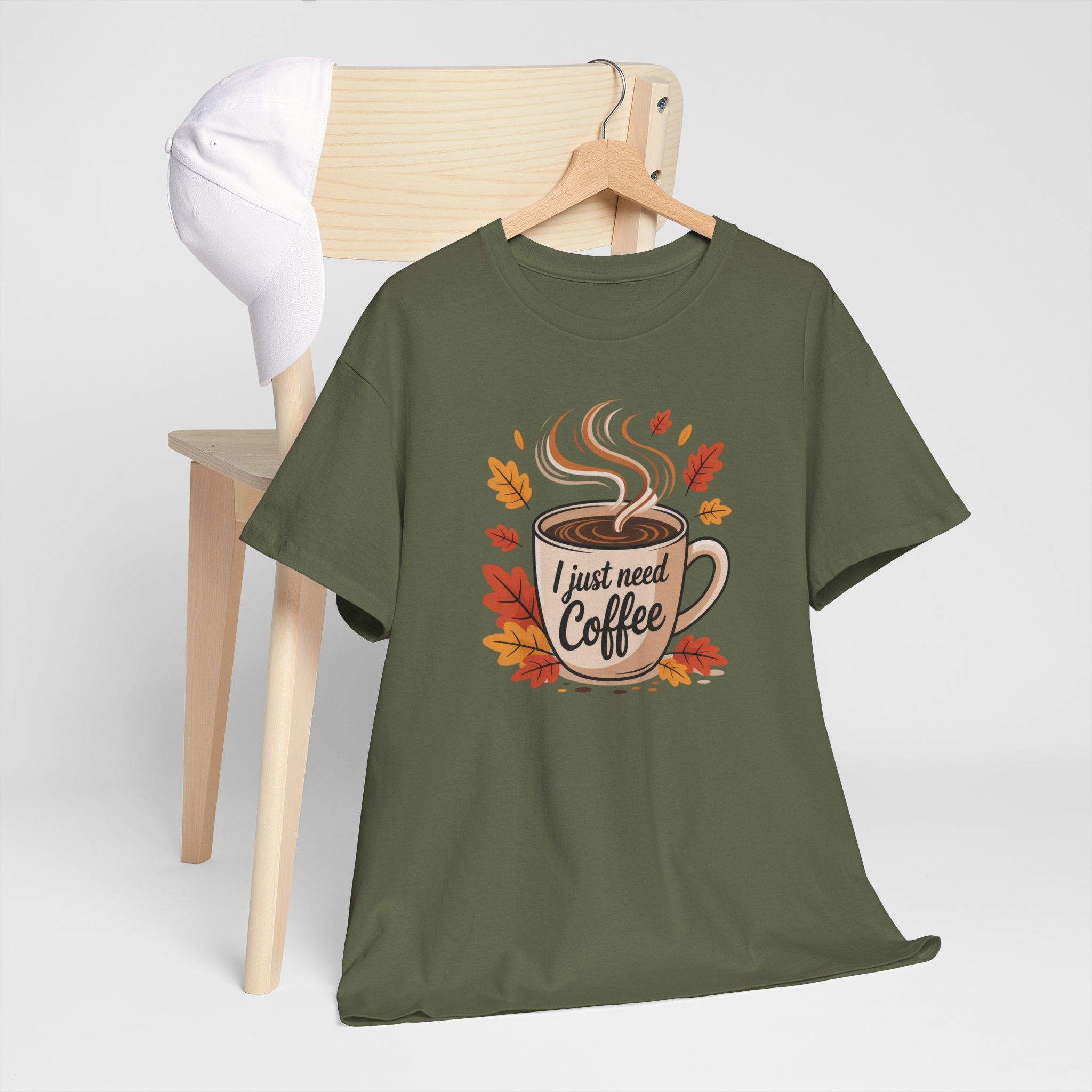 Coffee Lover Tee - Heavy Cotton T-Shirt, Funny Coffee Shirt, Autumn Fashion, Gift for Coffee Enthusiasts, Casual Wear, Fall Apparel