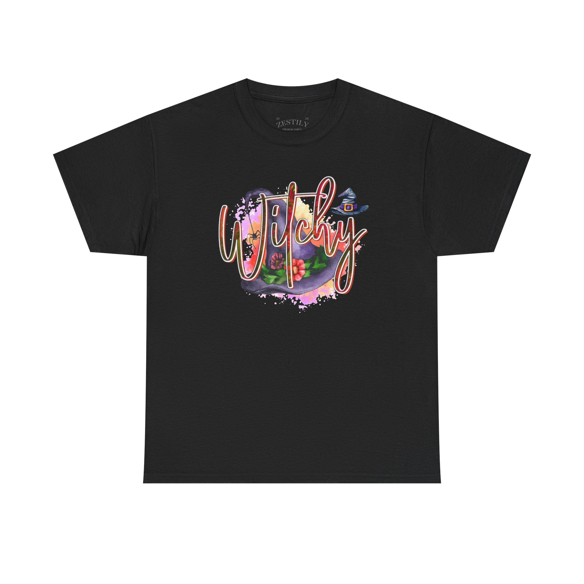 Witchy Graphic Tee, Heavy Cotton Tee for Halloween, Casual Style, Gift for Witches, Spooky T-Shirt, Everyday Wear, Witchy Vibes
