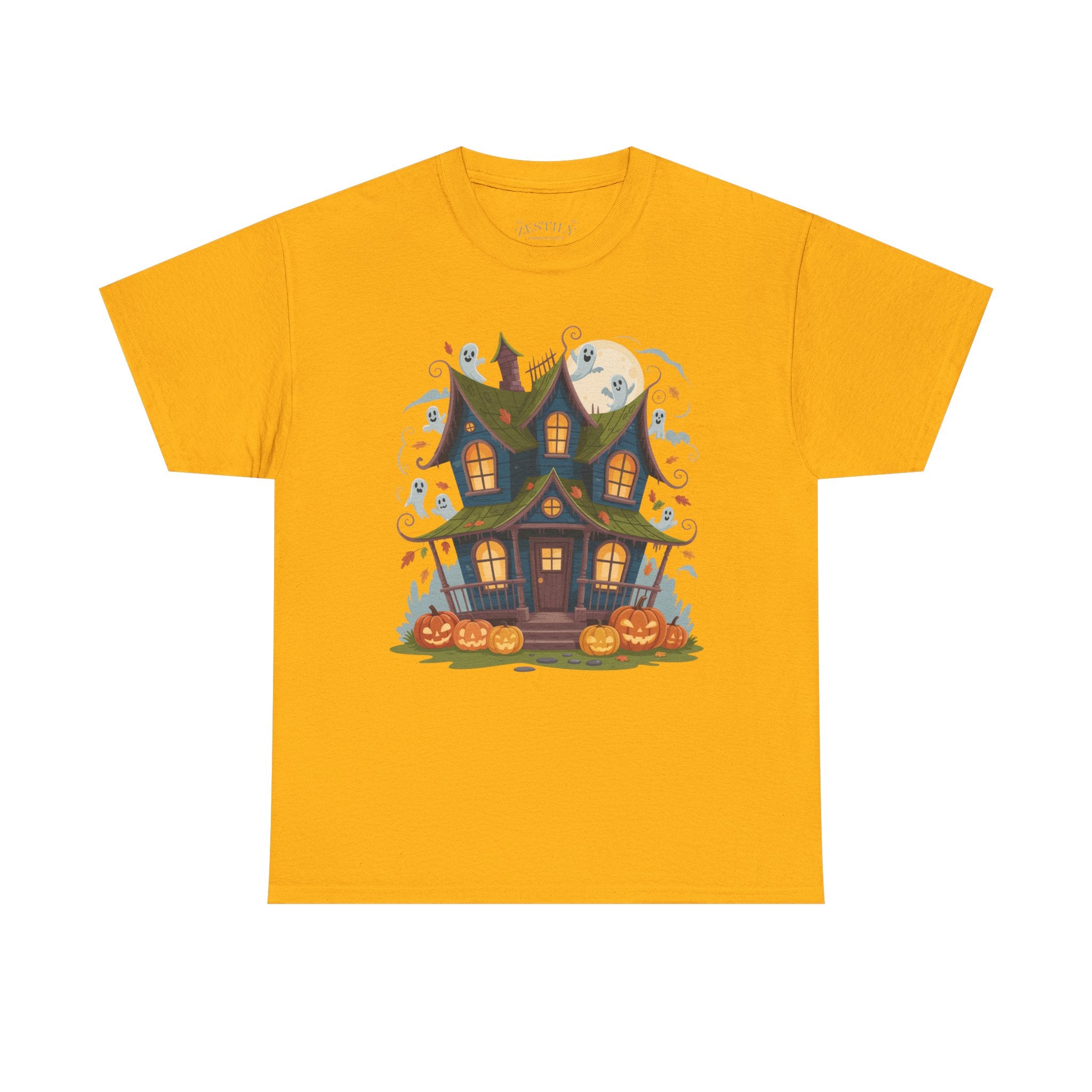 Halloween Haunted House Tee, Spooky Shirt, Fall Apparel, Halloween Costume, Pumpkin Decoration, Ghostly Vibes