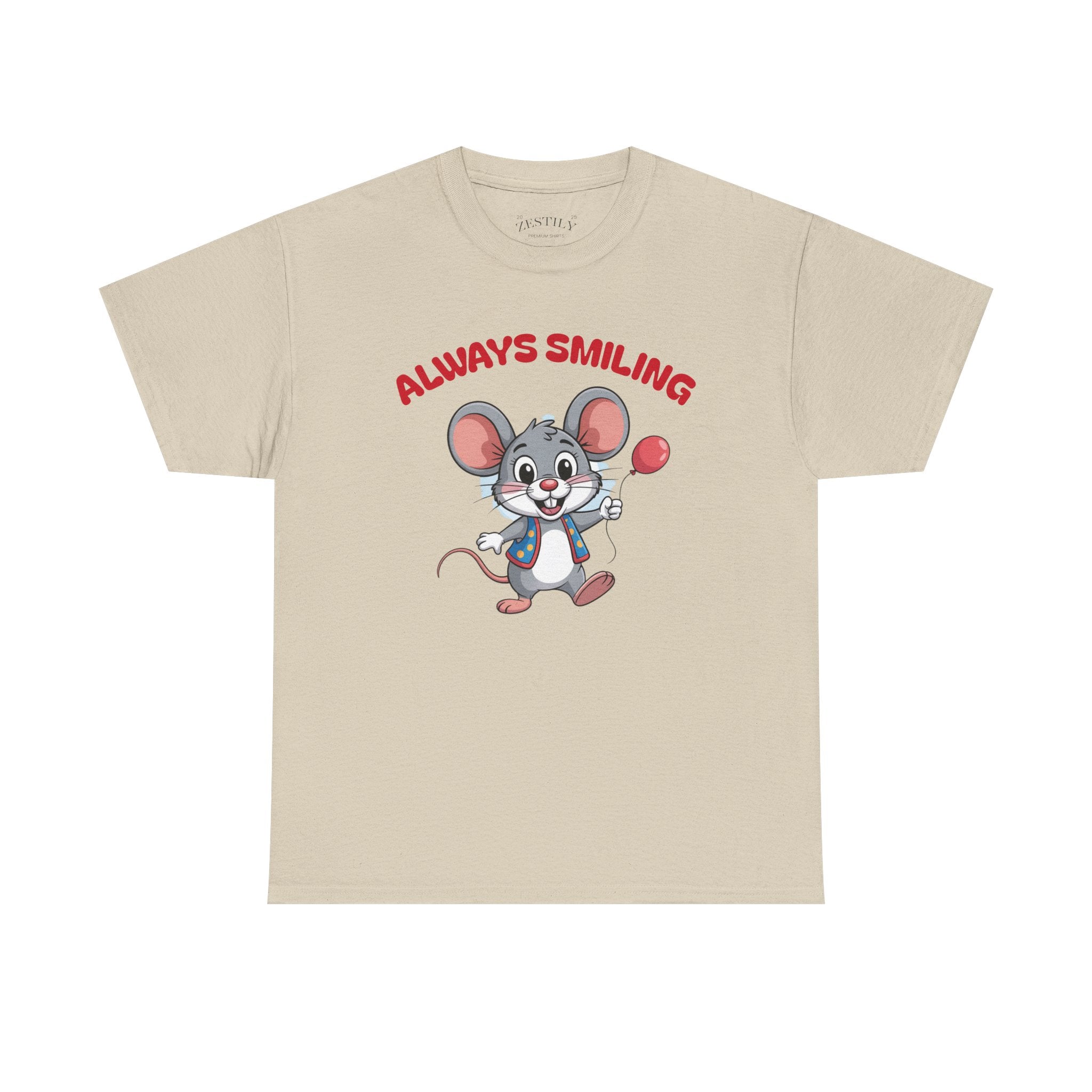 Always Smiling Mouse Tee, Fun Graphic Shirt, Cotton T-Shirt, Cute Gift for Adults, Perfect for Birthdays, Parties
