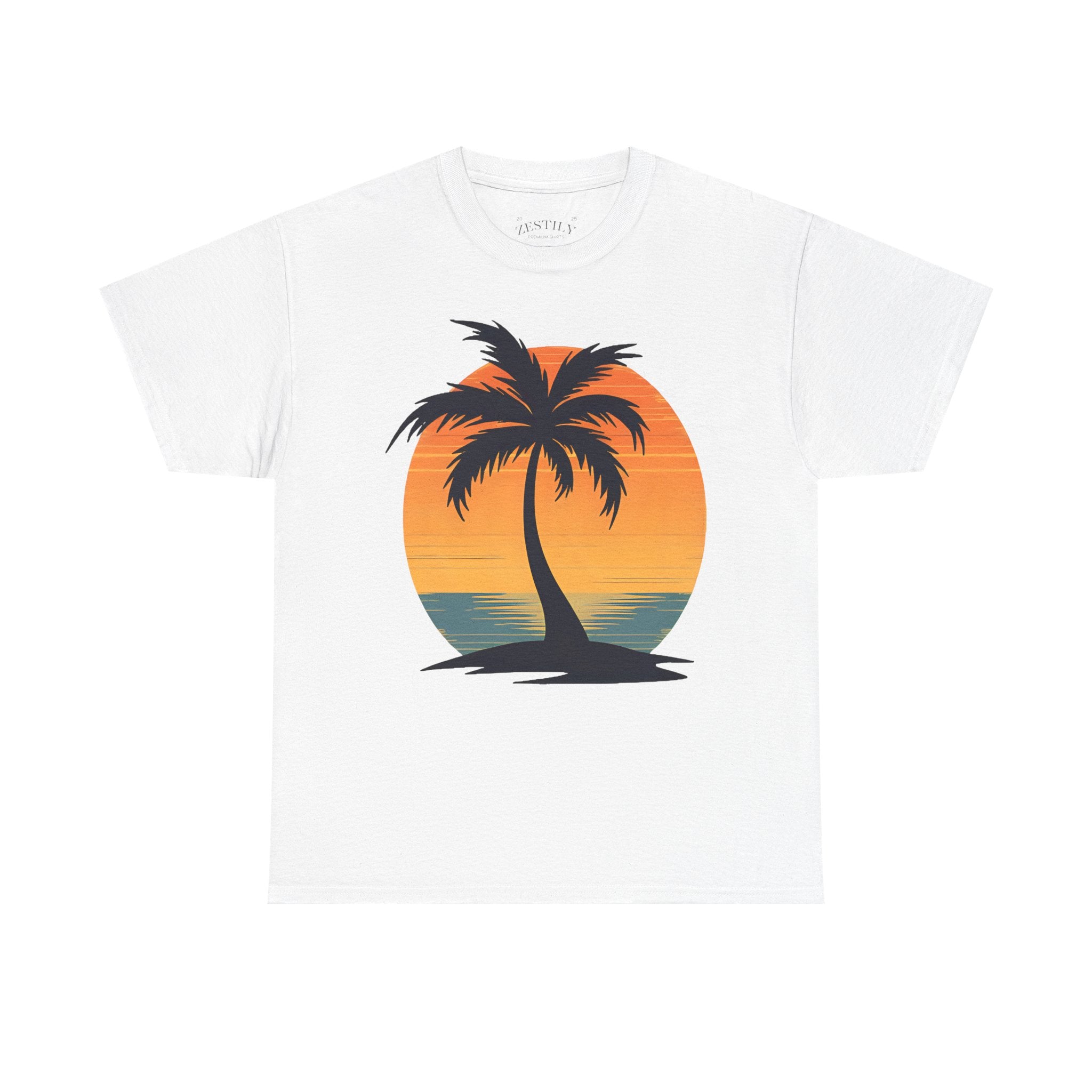 T-Shirt with Vintage Palm Tree Design - Summer Vibes, Relaxing Beach Life, Casual Wear, Gift for Nature Lovers