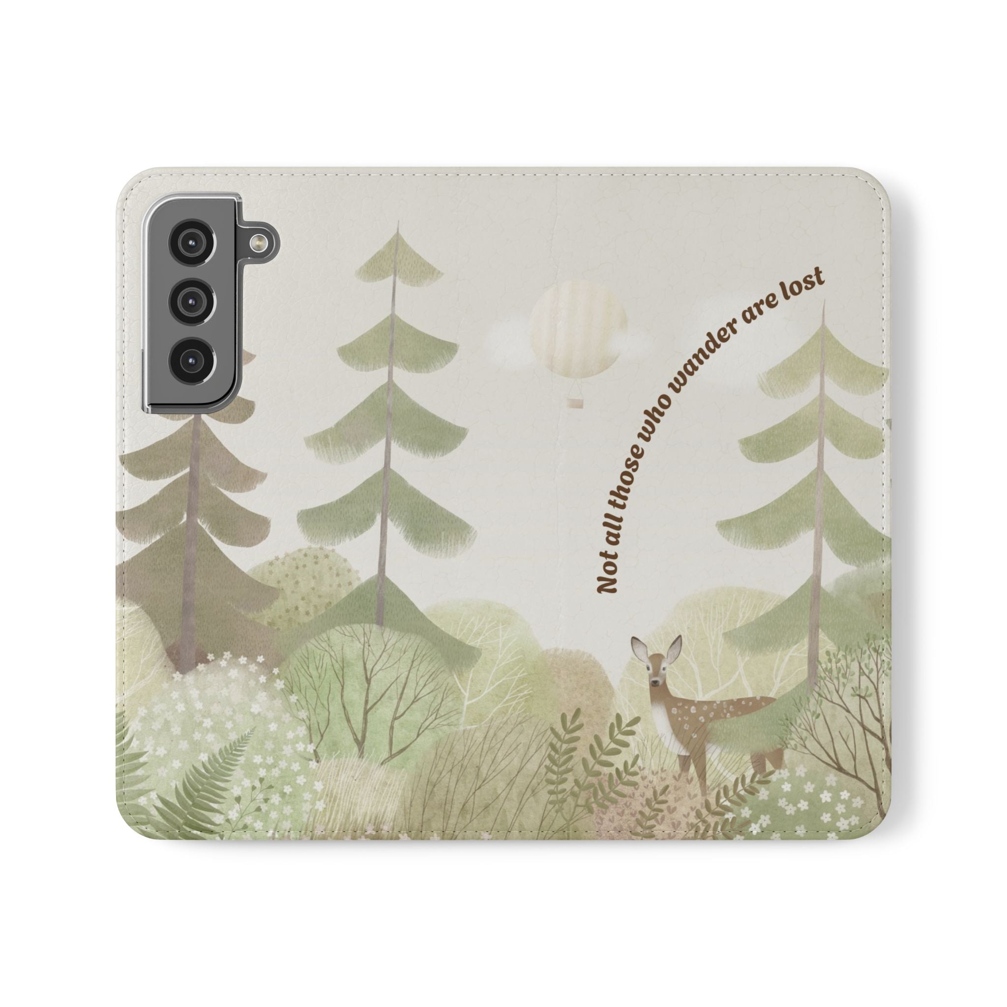 Nature Inspired iPhone Samsung Flip Case Wanderlust Design, Adventure Gift, Eco-Friendly Accessory, Unique Phone Cover, Wild Explorer