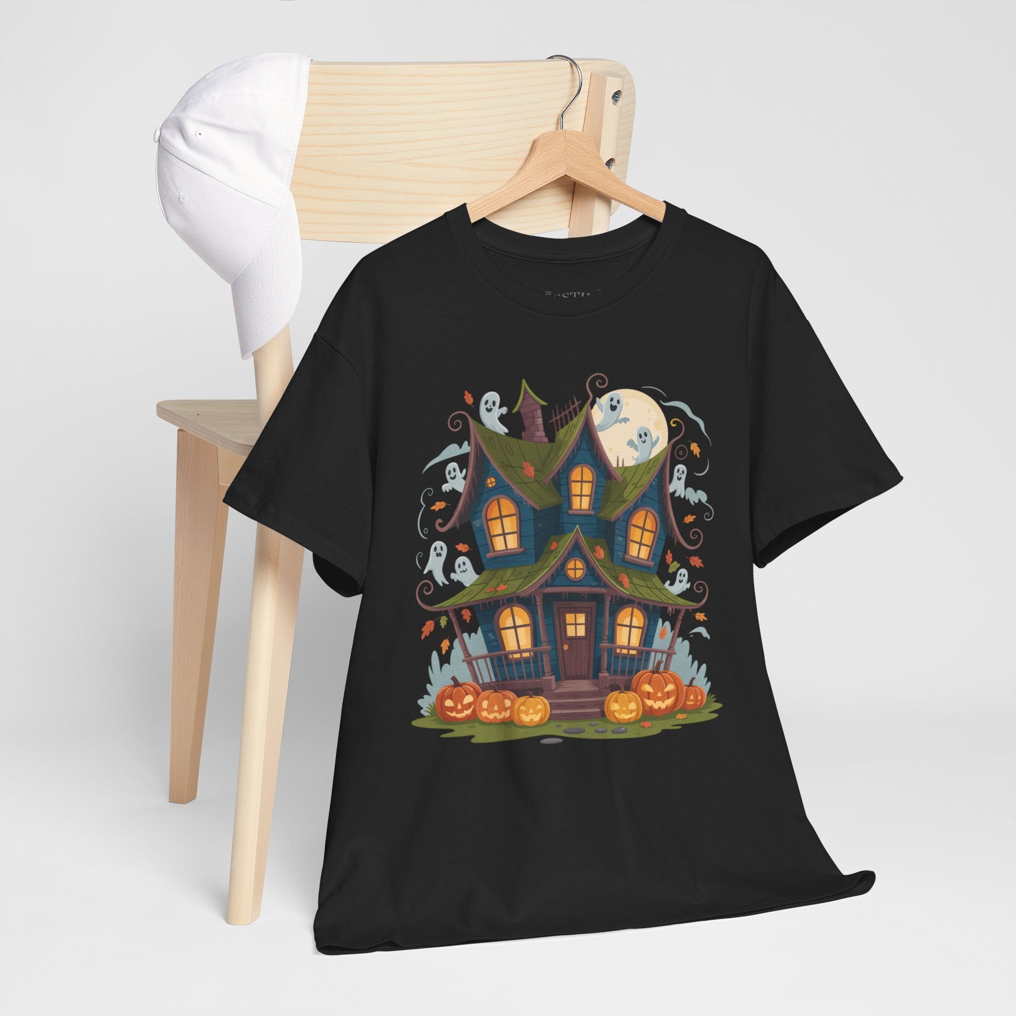 Halloween Haunted House Tee, Spooky Shirt, Fall Apparel, Halloween Costume, Pumpkin Decoration, Ghostly Vibes