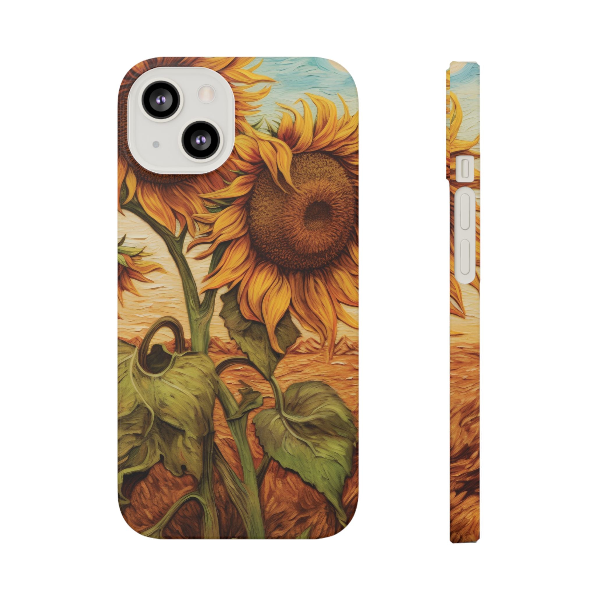 Sunflower Slim Case Artistic Van Gogh Inspired Phone Cover for Nature Lovers