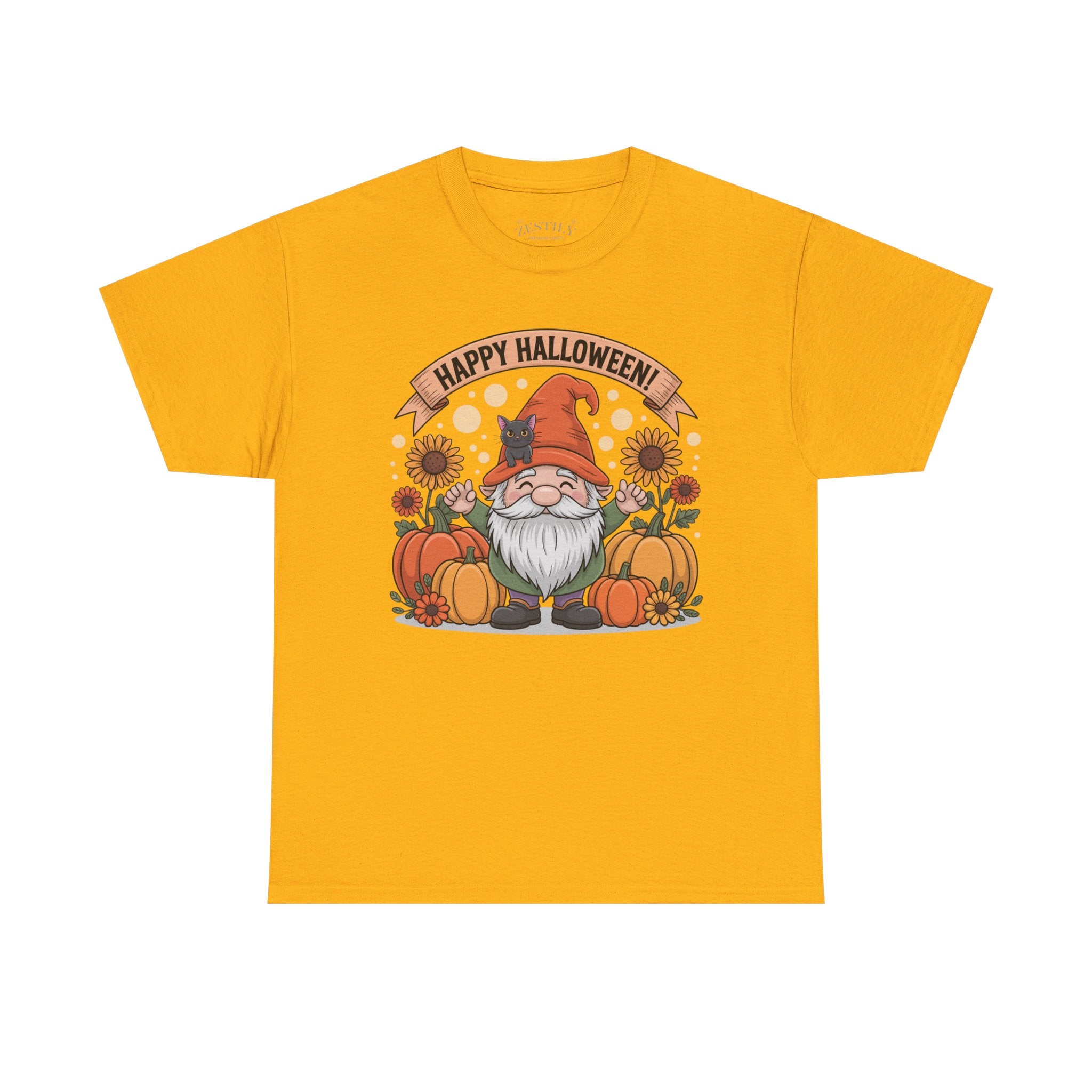 Halloween Gnome Tee, Cotton Shirt, Funny Halloween Gift, Autumn Apparel, Festive T-Shirt, October Celebration Wear