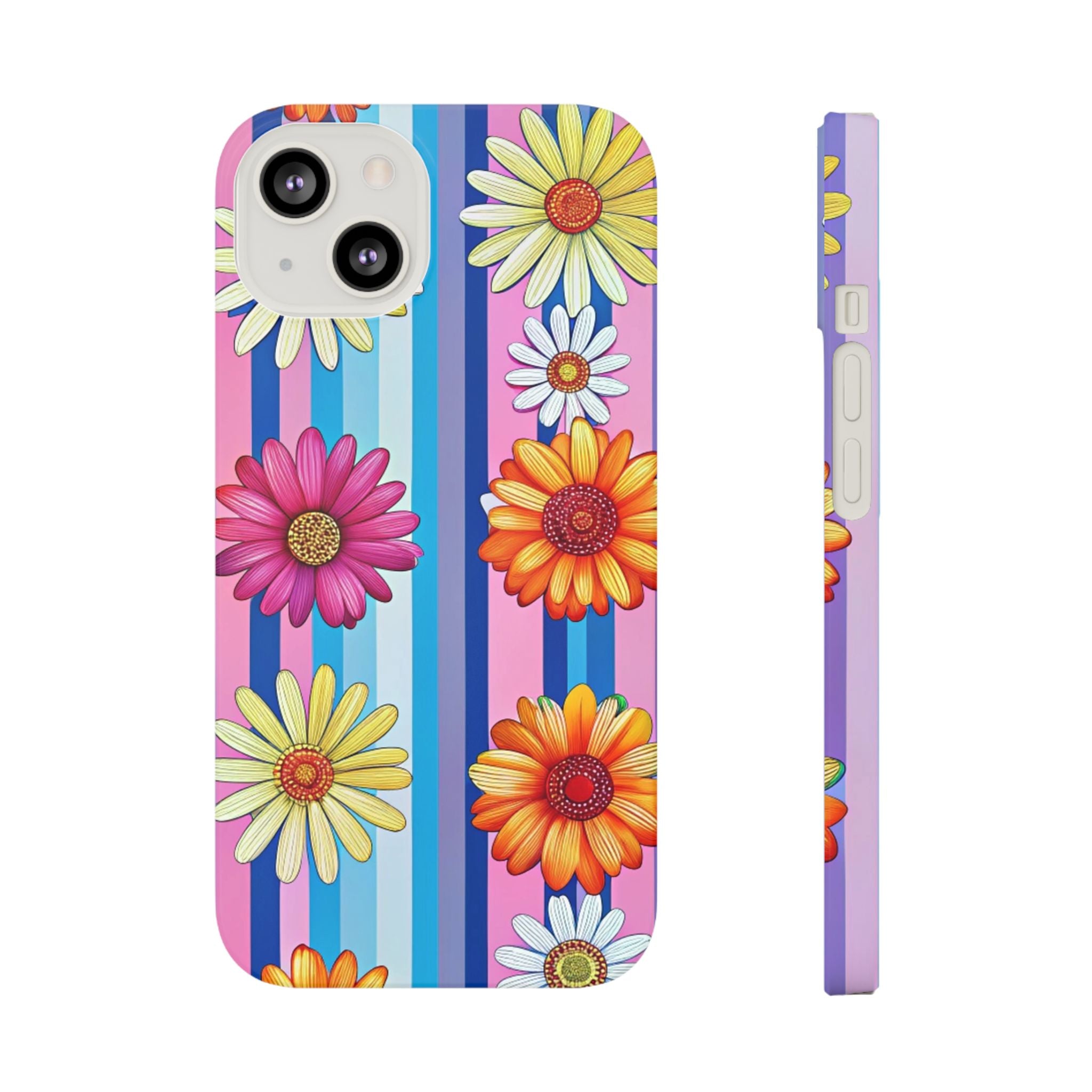 Daisies Floral Slim Case for iPhone Colorful Flower Samsung Cover Design