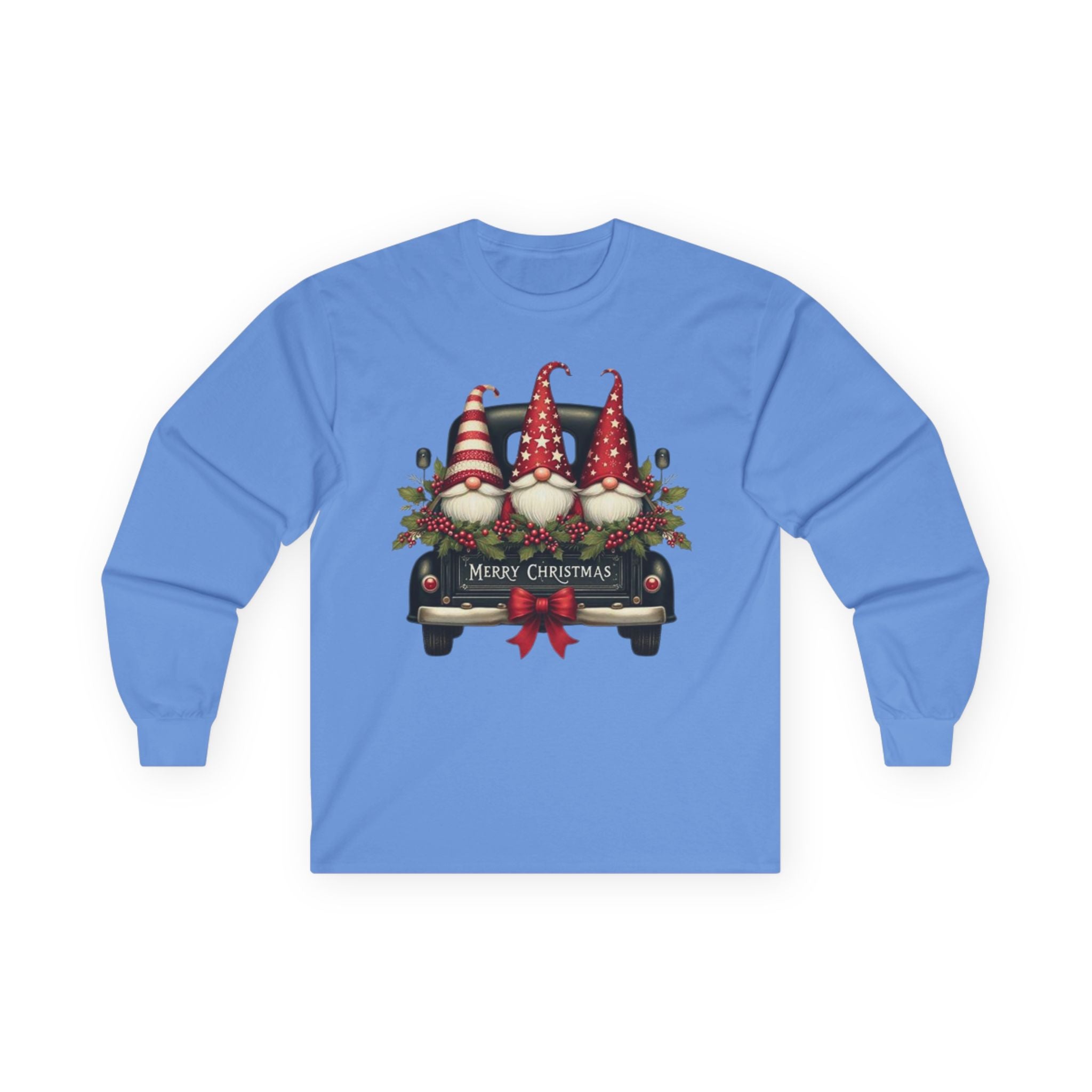 Long Sleeve Tee - Merry Christmas Gnome Design | Festive Holiday Apparel, Winter Wardrobe, Christmas Gifts, Cozy Style