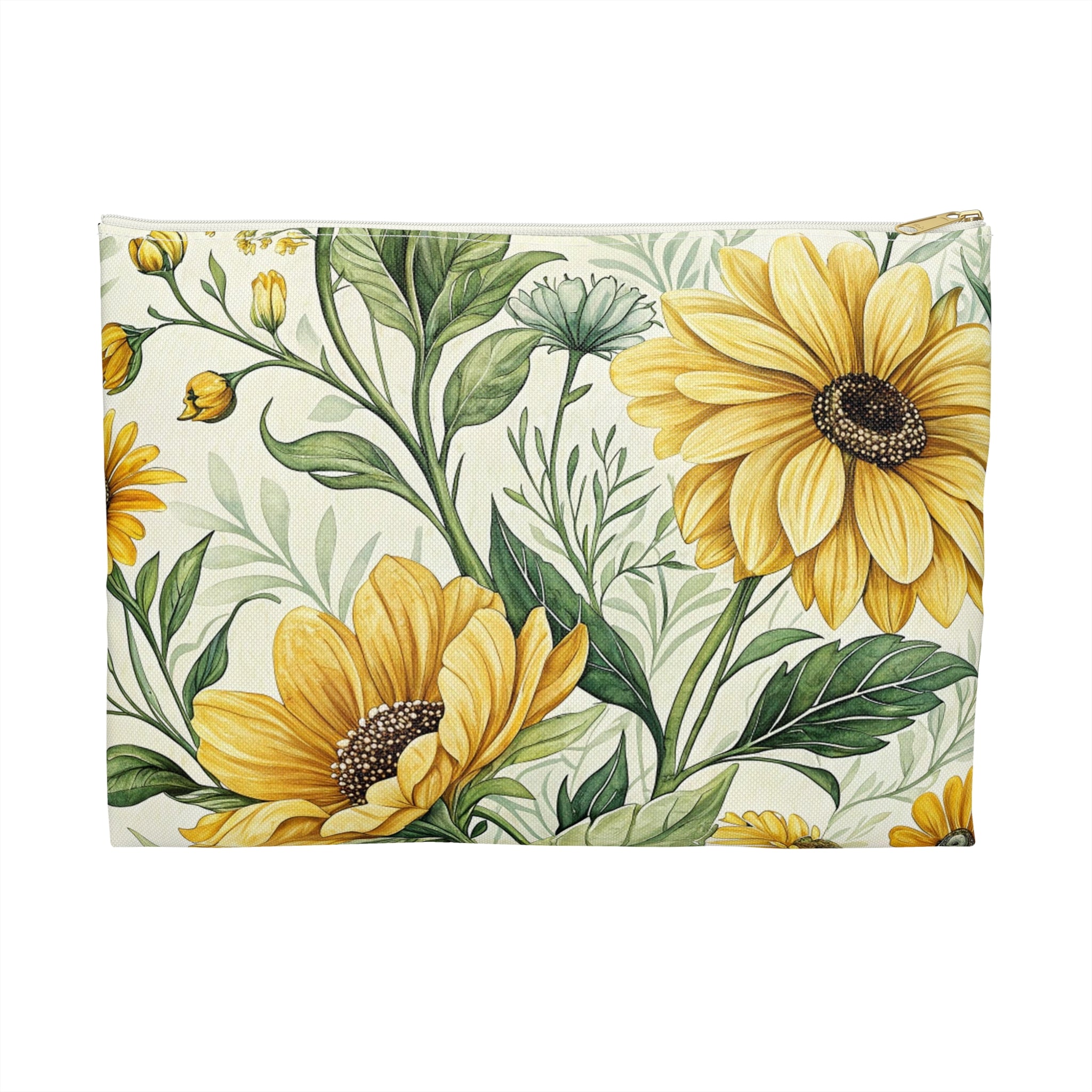 Sunflower Floral Accessory Pouch Perfect for Travel, Storage & Gifts