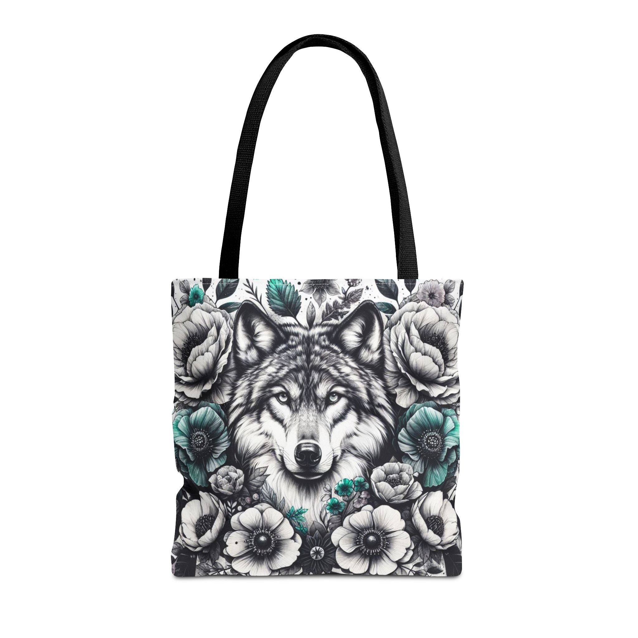 Wolf & Flowers Tote Bag