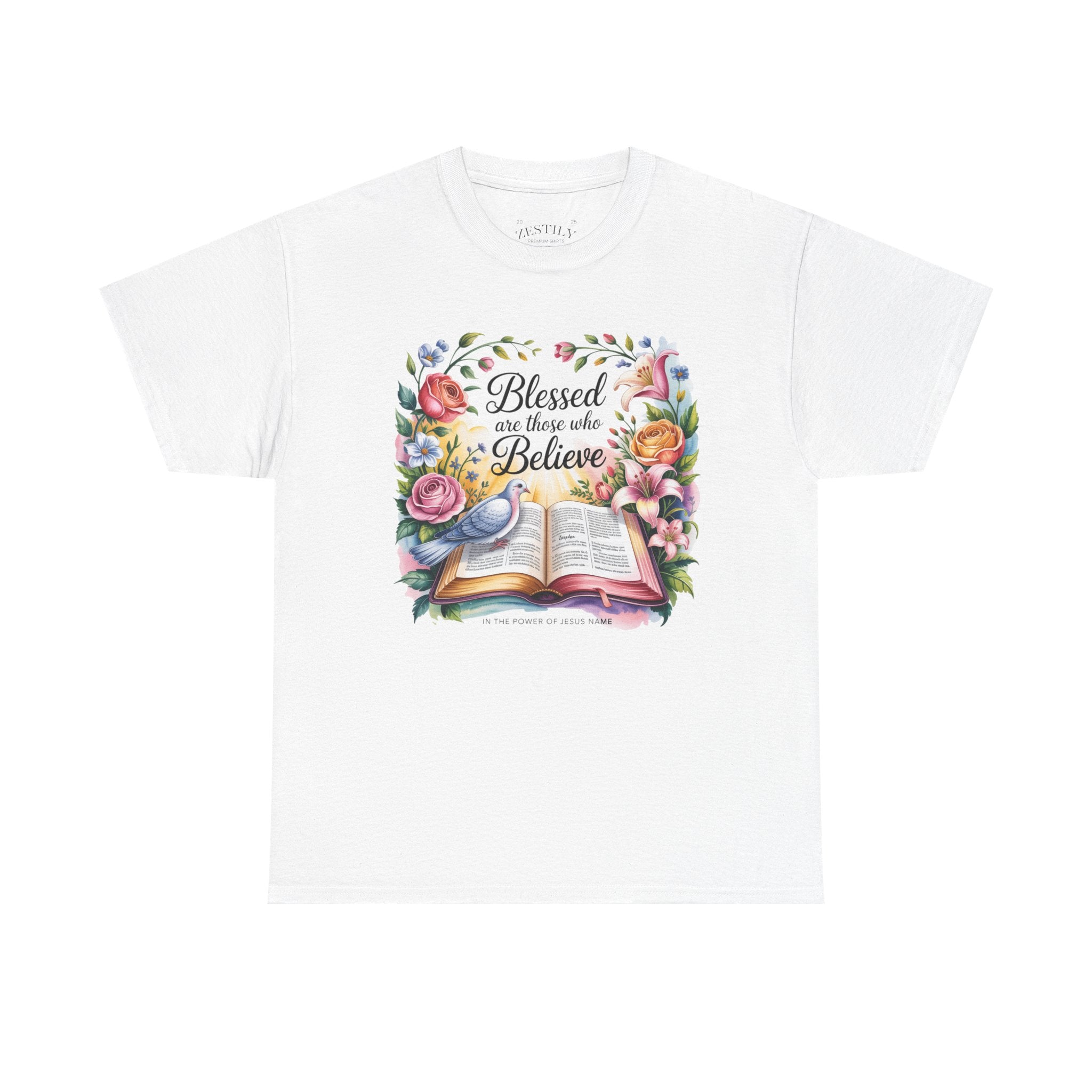 Blessed Heavy Cotton Tee | Inspirational Shirt for Believers, Faith-Based Gift, Christian Apparel, Uplifting T-Shirt