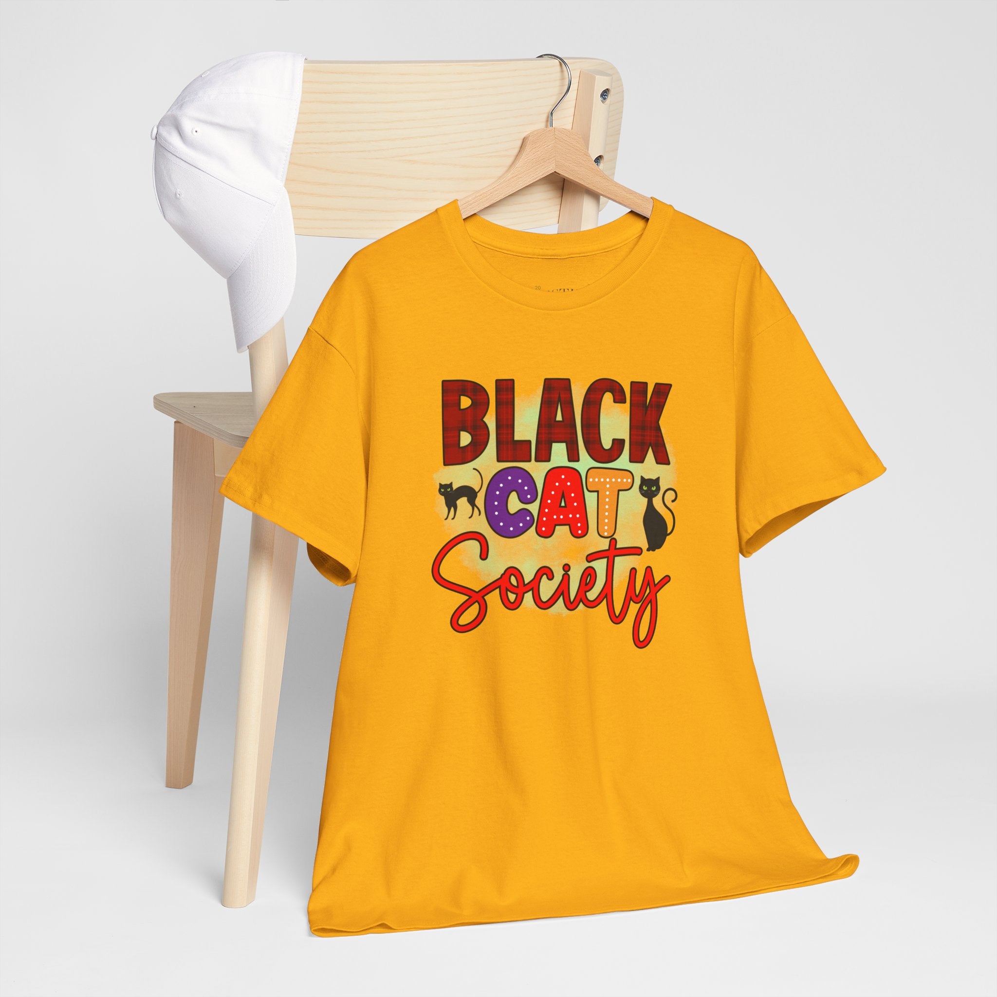 Black Cat Society Tee, Cat Lover Shirt, Halloween Apparel, Pet Parent Gift, Graphic Tee, Cute Cat T-Shirt